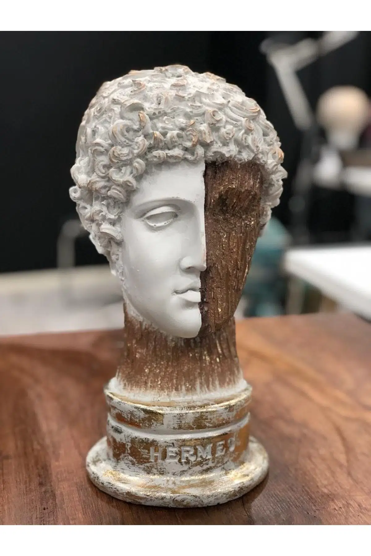 *Eskitme Detaylı Hermes Biblo 16*18*28 Cm