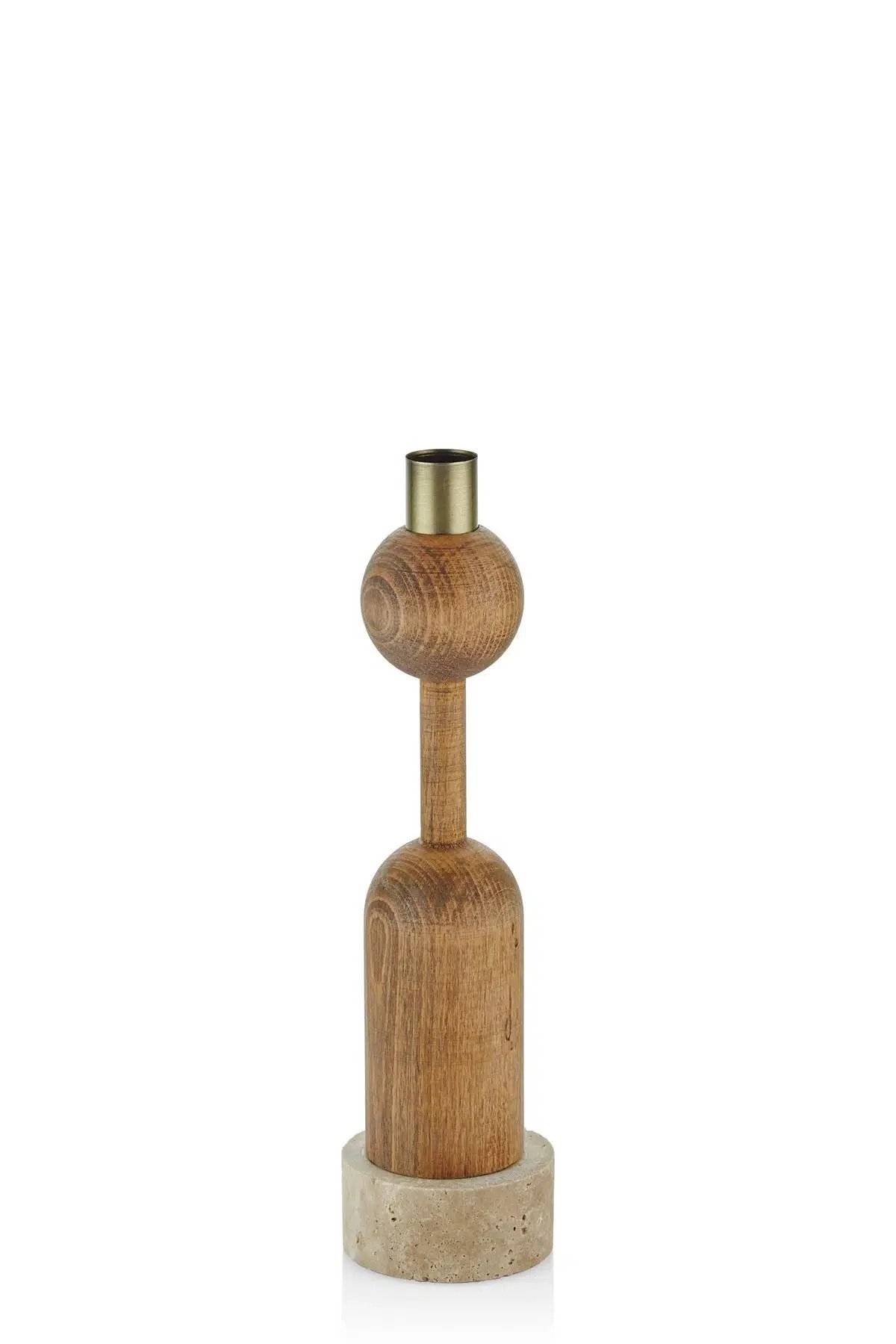 Seta Traverten Kaideli Ahşap Toplu Mumluk 6*6*26 Cm