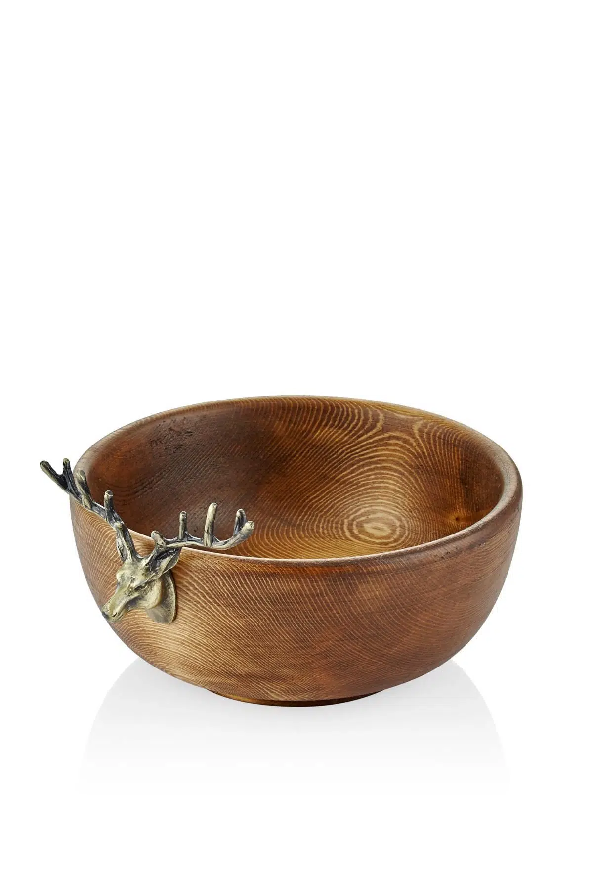 Seta Geyik Figürlü Ahşap Tabak Bronz 22*20*11 Cm