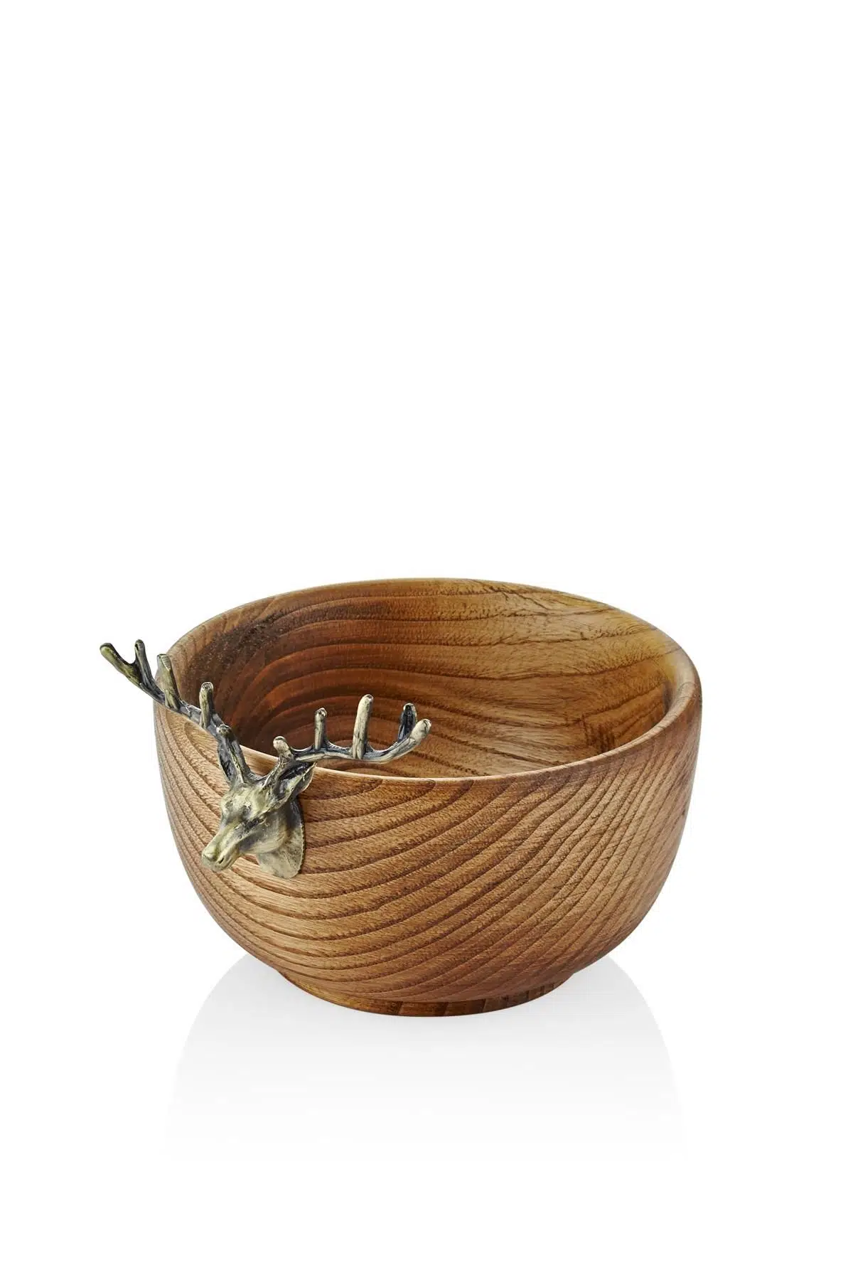 Seta Geyik Figürlü Ahşap Tabak Bronz 22*19*11 Cm