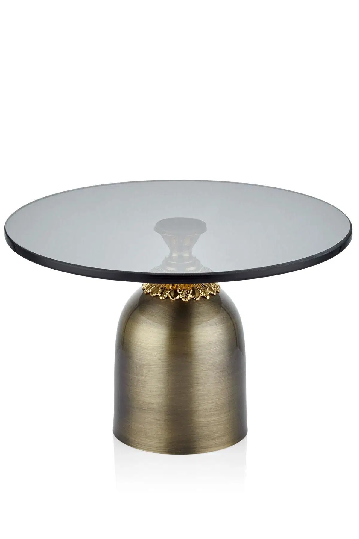 Metal Ayaklı Cam Sunumluk Bronz 27*27*17,5 Cm
