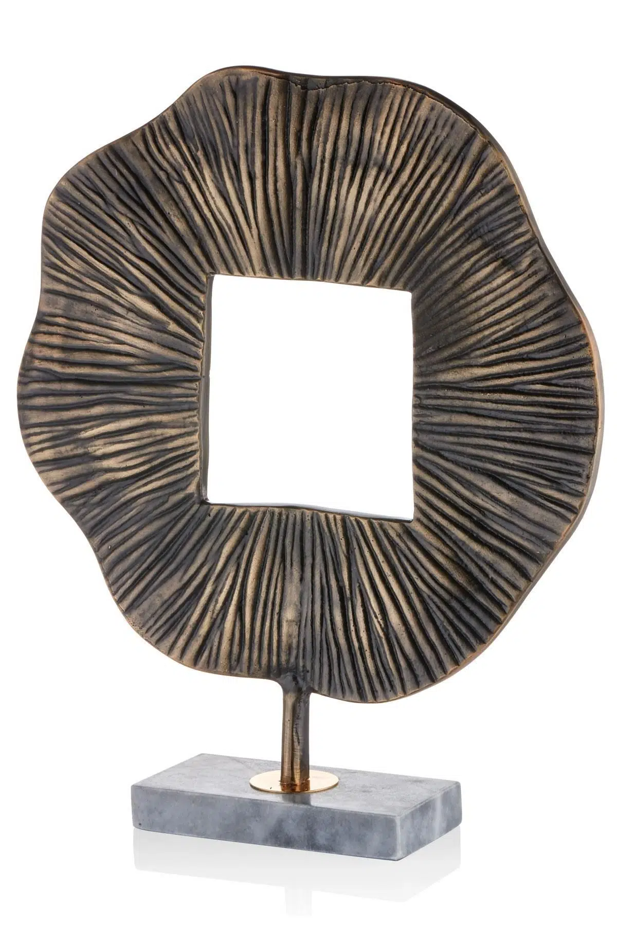 EVZA MERMER DELİKLİ KARE DEKOR GRİ BRONZ 8*37*43 CM