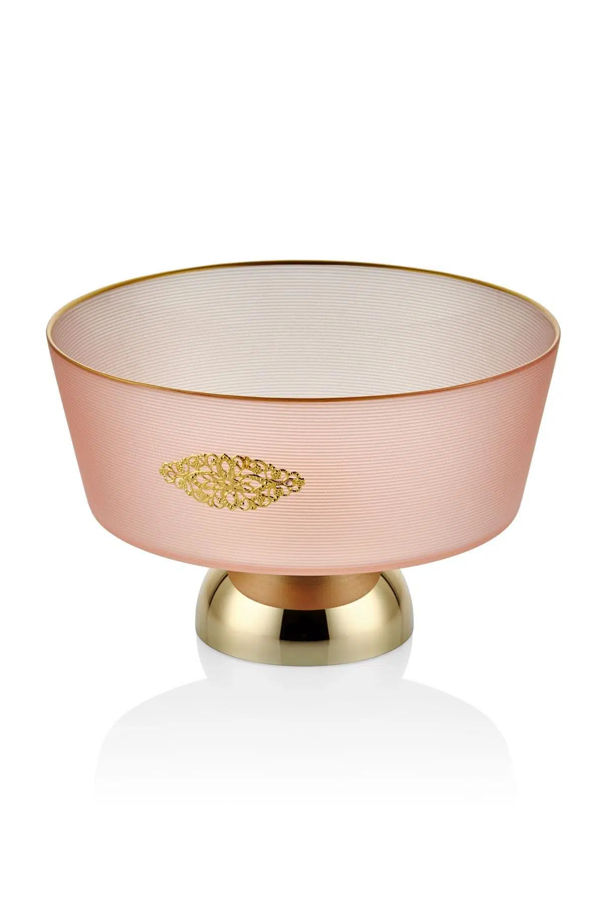 Metal Ayaklı Sunum Tabağı Pembe 21*21*13 Cm