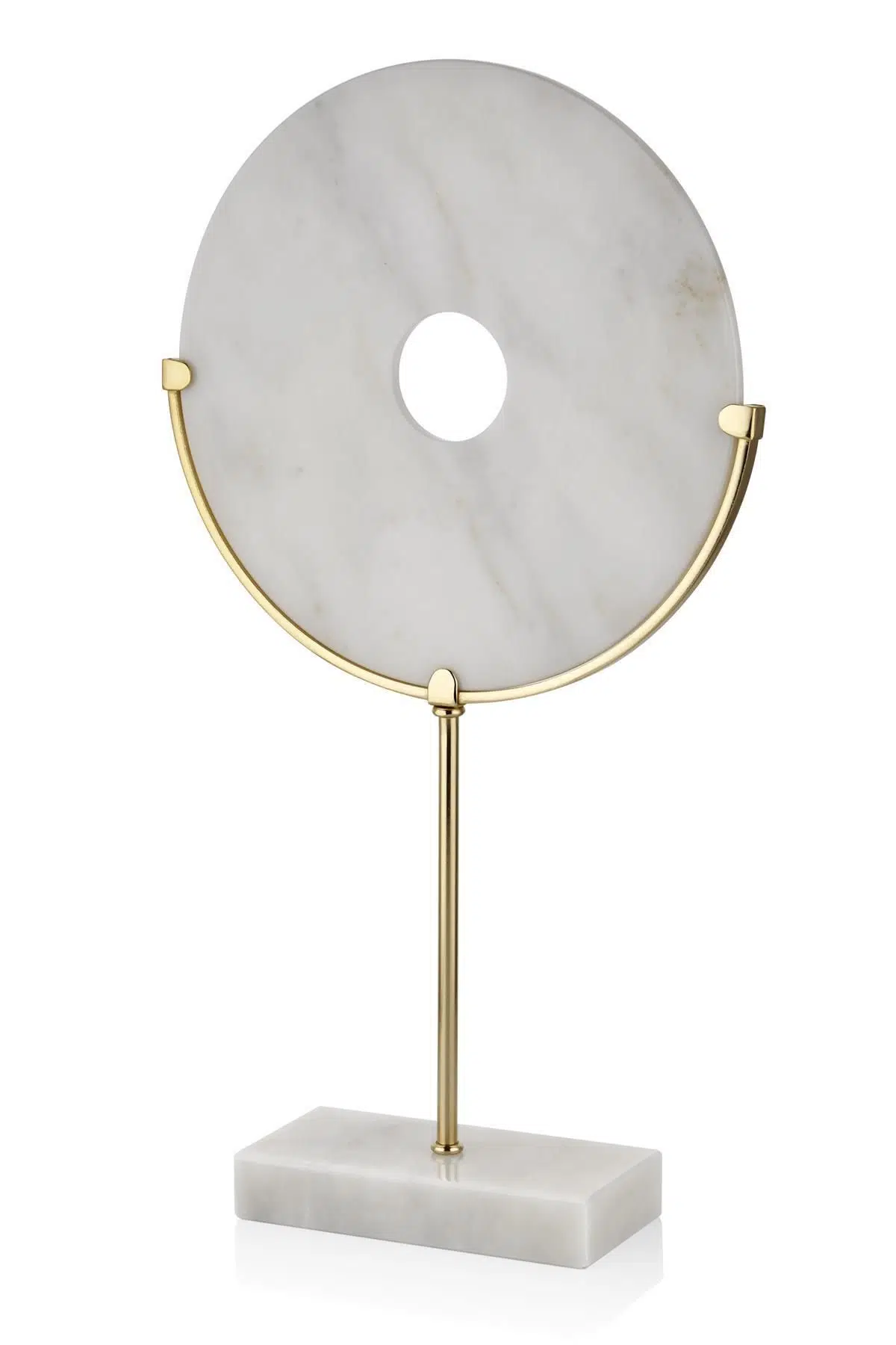 Evza Dekoratif Mermer Disk Gold Beyaz 8*28*50 Cm