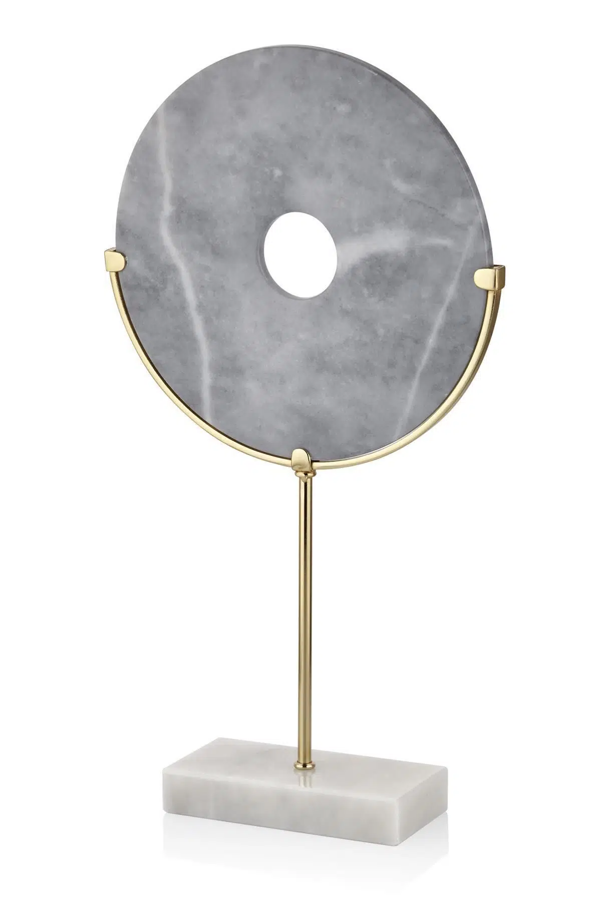 Evza Dekoratif Mermer Disk Gold Gri 8*28*50 Cm