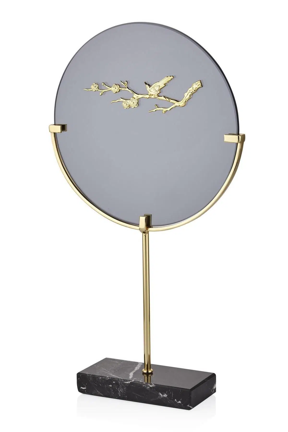 Evza Dekoratif Mermer Disk Gold Füme Dallı 8*28*50 Cm