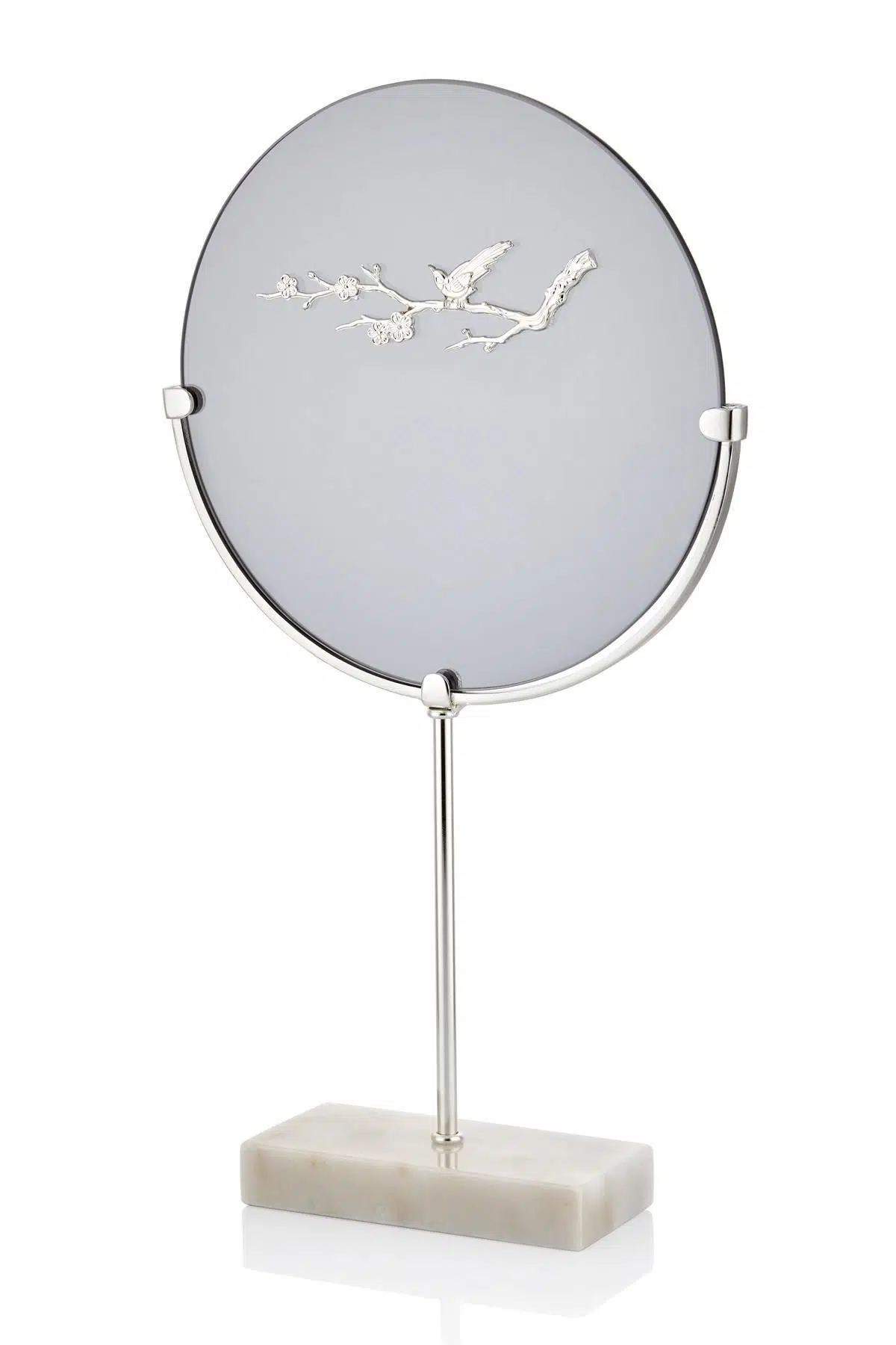 Evza Dekoratif Mermer Disk Silver Füme Dallı 8*28*50 Cm