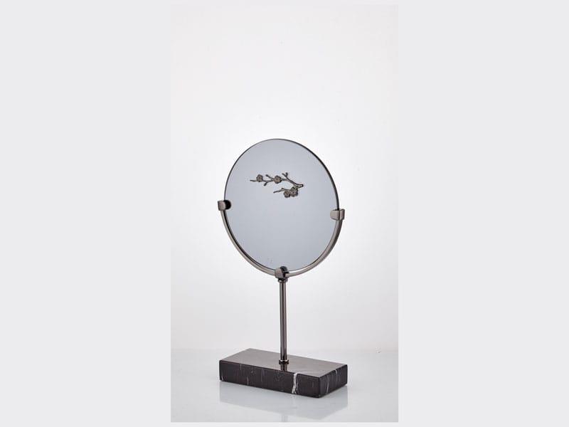 Evza Dekoratif Cam Disk Antrasit Füme Dallı 8*20*35 Cm