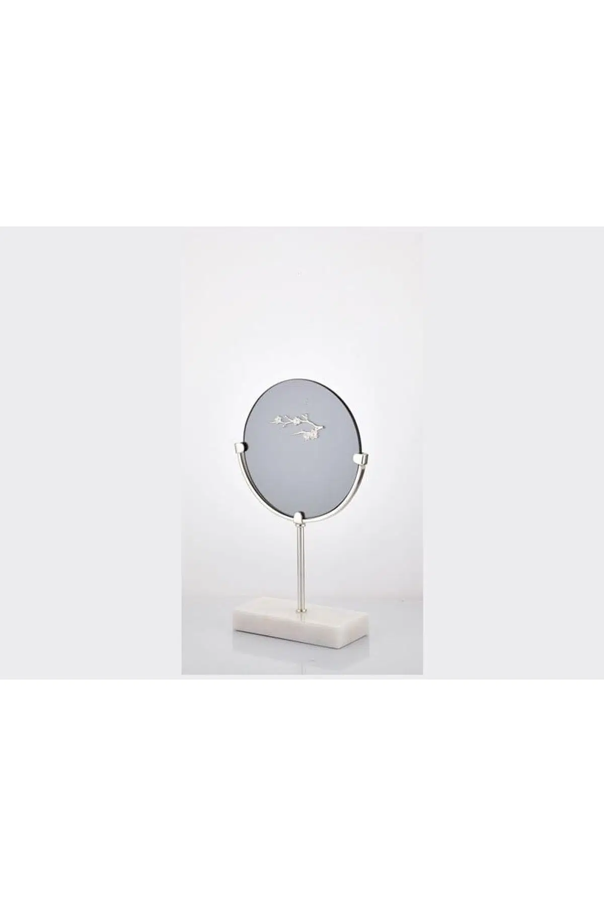 Evza Dekoratif Cam Disk Silver Füme Dallı 8*20*35 Cm