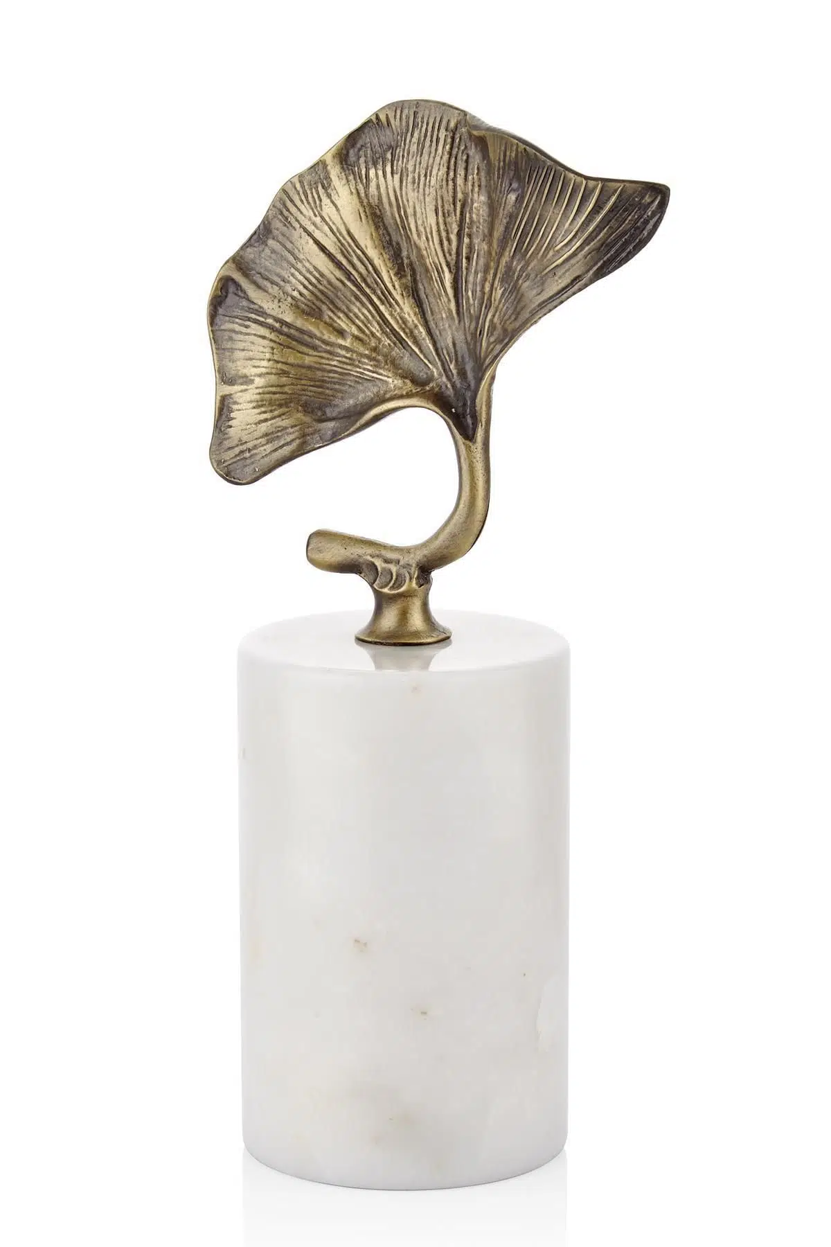Evza Mermer Kaideli Dekoratif Gingko Bronz 9*15*29 Cm