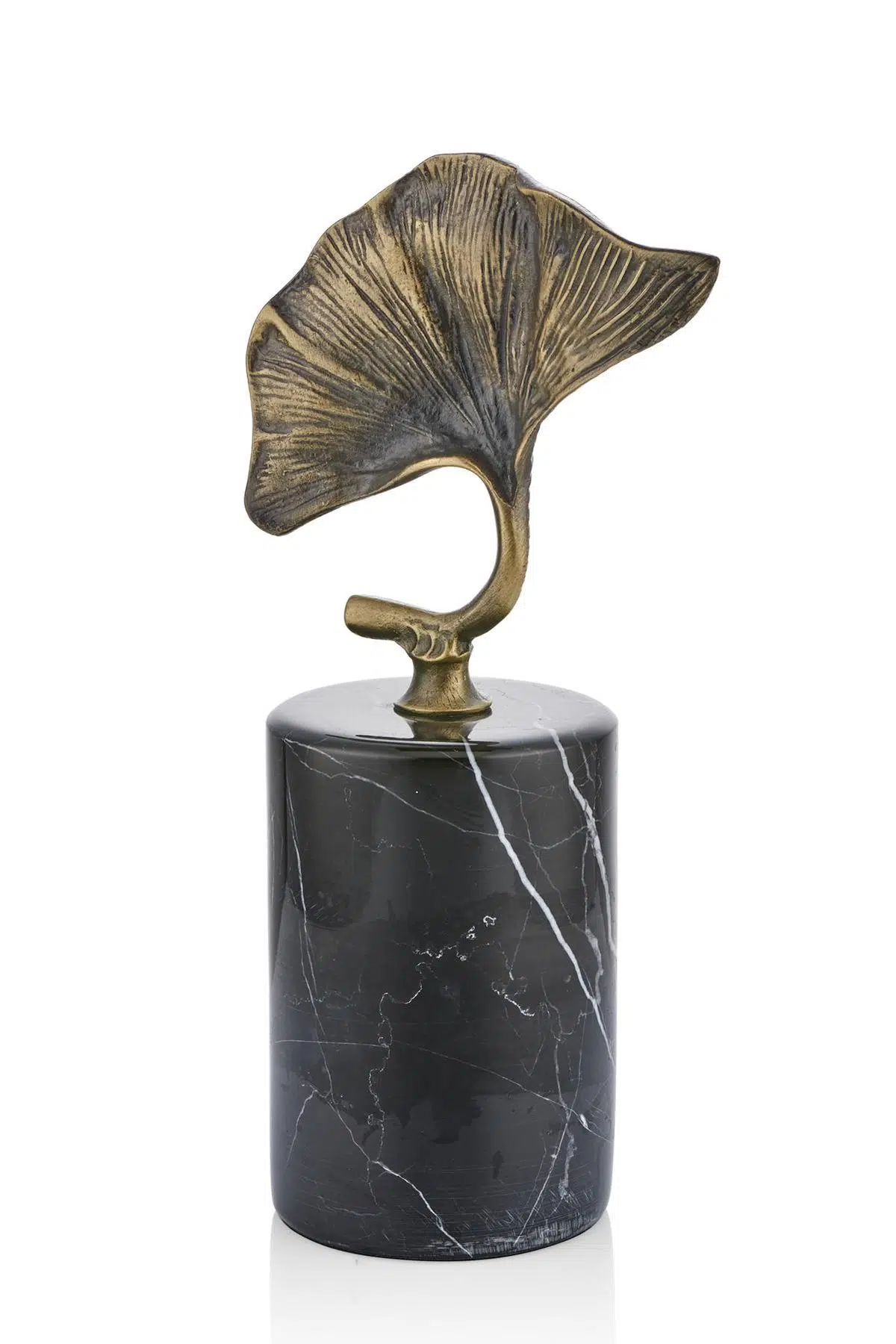 Evza Mermer Kaideli Dekoratif Gingko Bronz 9*15*29 Cm