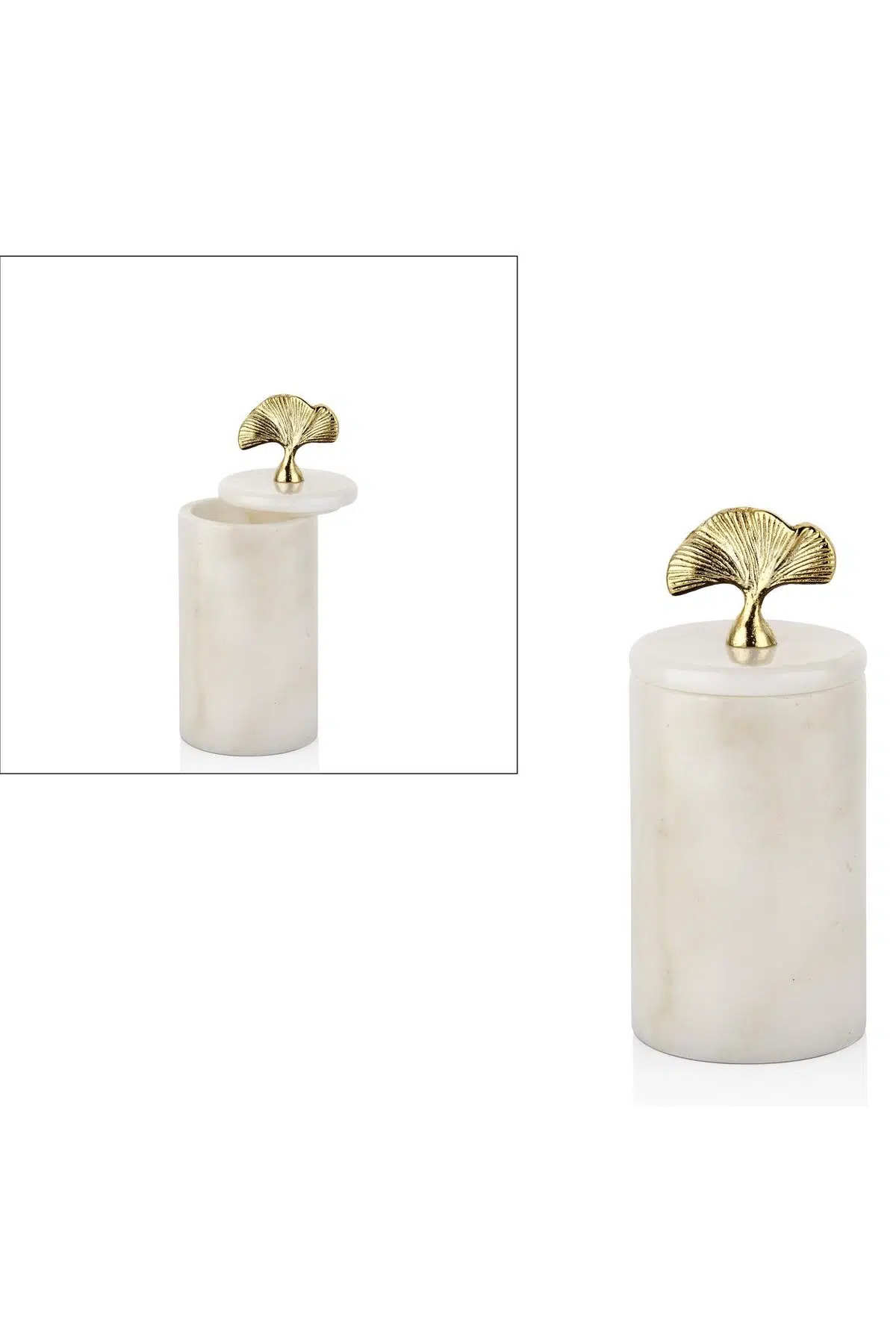 Evza Mermer Kaideli Dekora Kutu Gingko 9*9*20 Cm