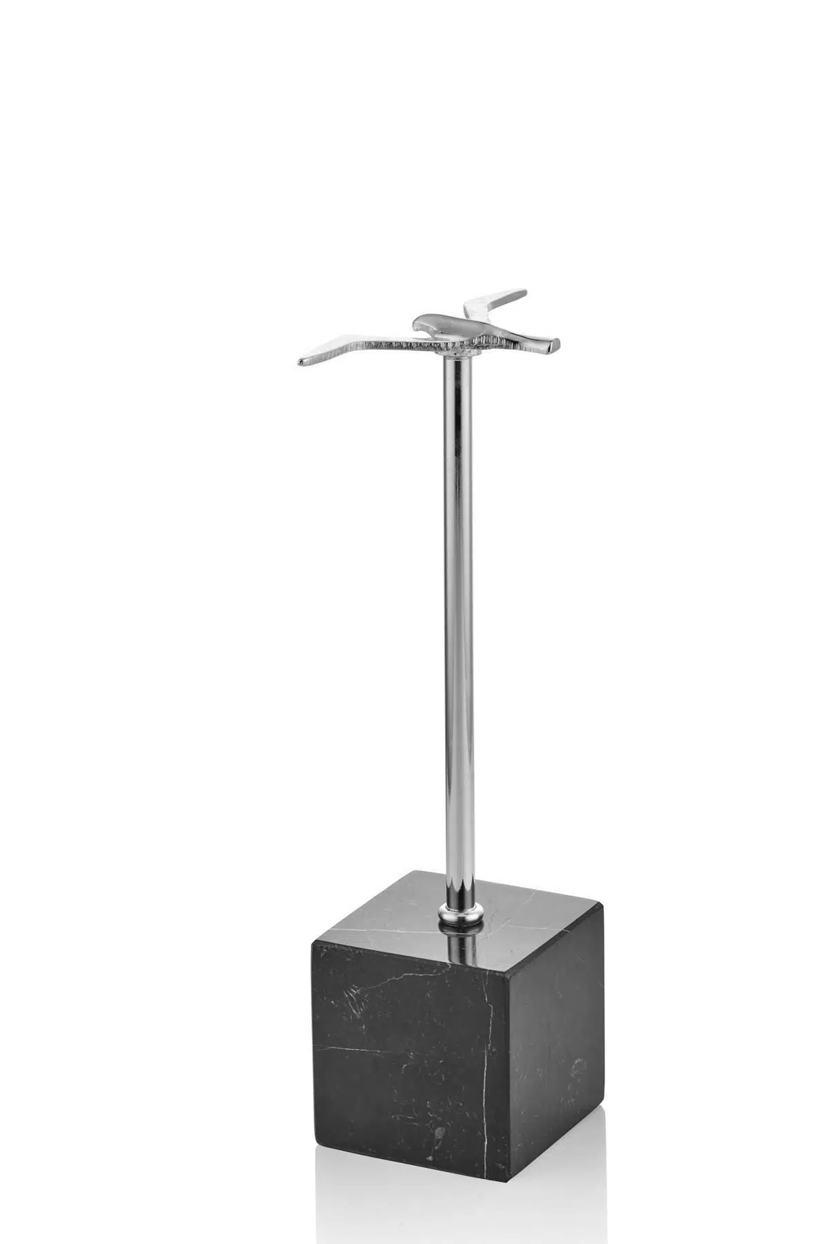 Evza Küp Siyah Kaideli Uçan Kuş Gümüş 12*7*27 Cm