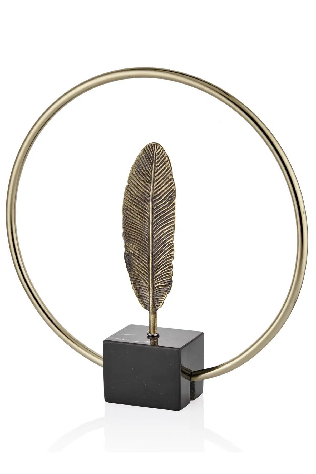 Evza Mermer Halka İçinde Siyah Bronz 8*37*40 Cm