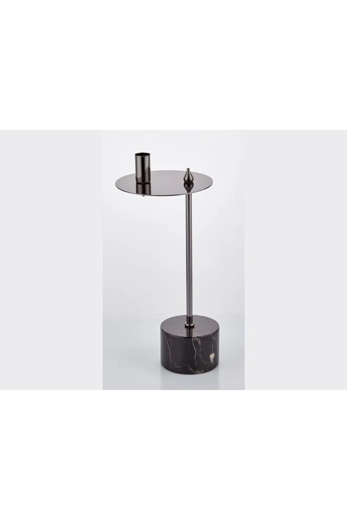 Evza Mermer Disk Asimetrik Mumluk Siyah Antrasit 9*15*36 Cm