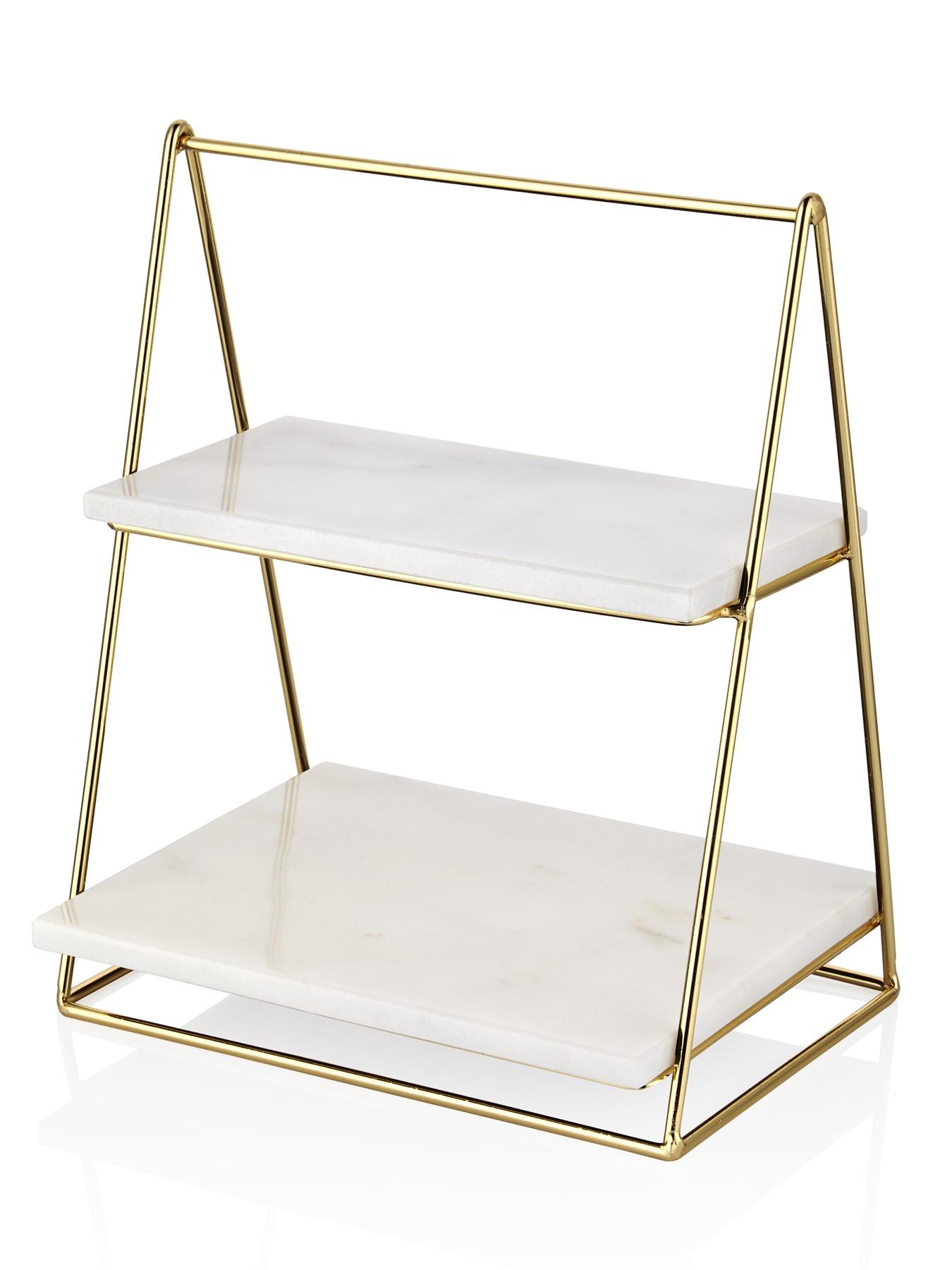 Evza Mermer Katlı Sunumluk Beyaz 18,5*24*30 Cm