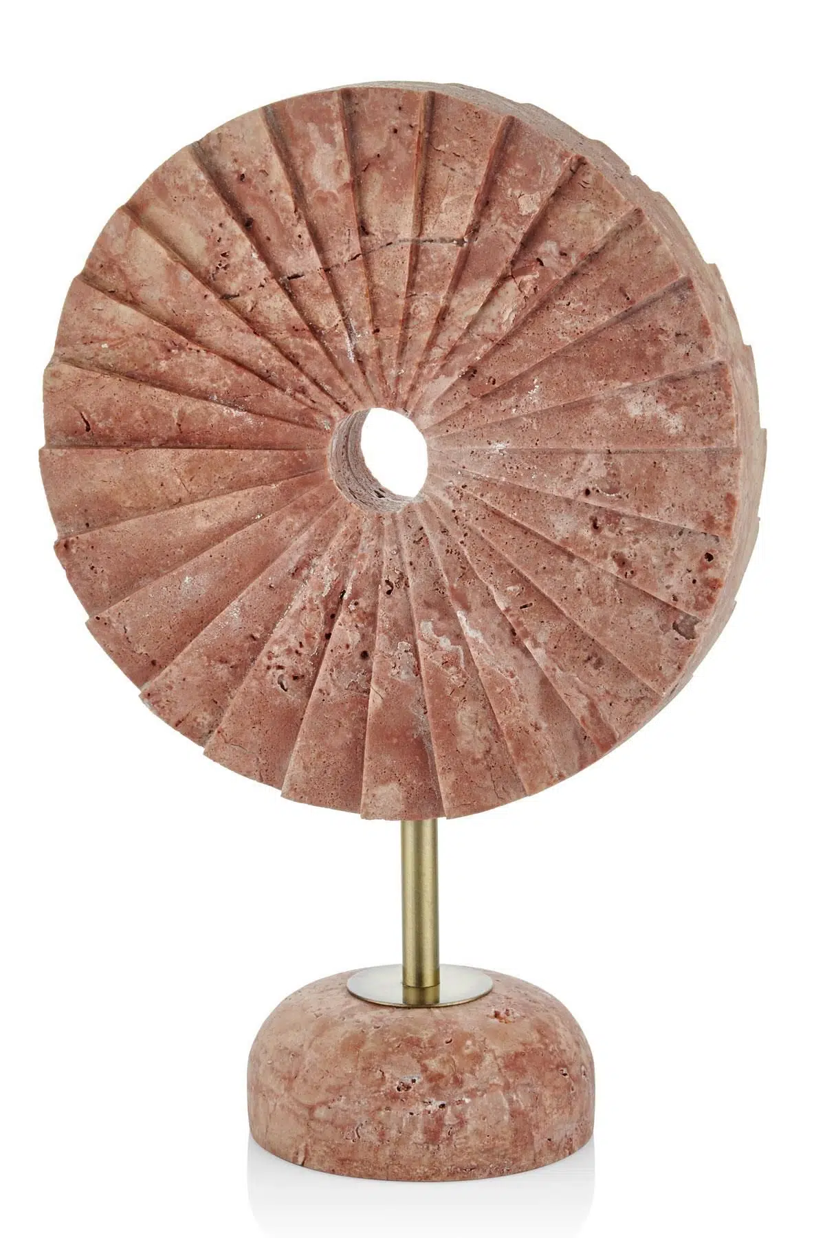 Evza Mermer Kırmızı Traverten Pervane Kaideli Dekor 13*24,5*38 Cm