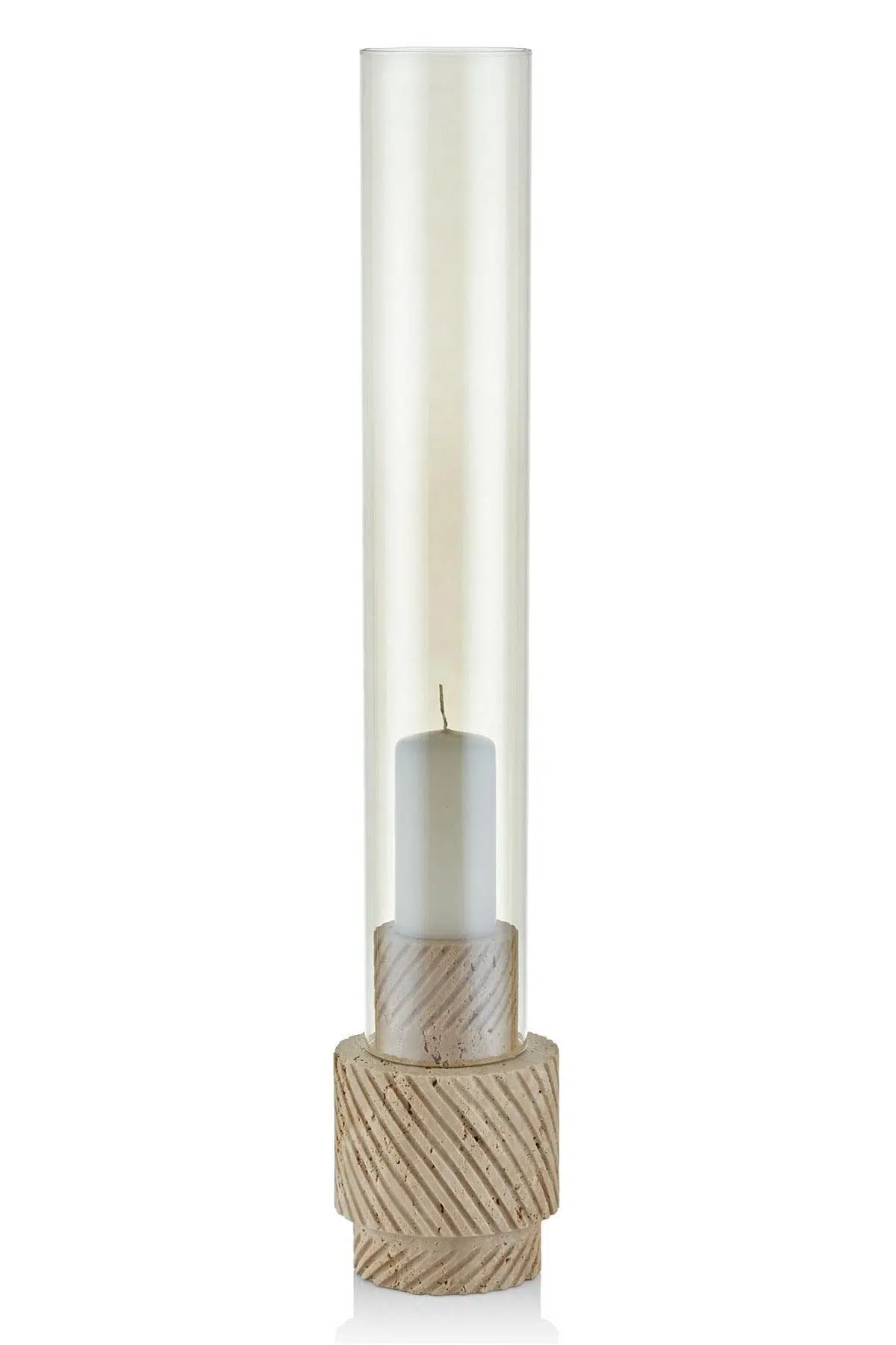 Evza Mermer Şamdan Striped B Traverten 12*12*60 Cm