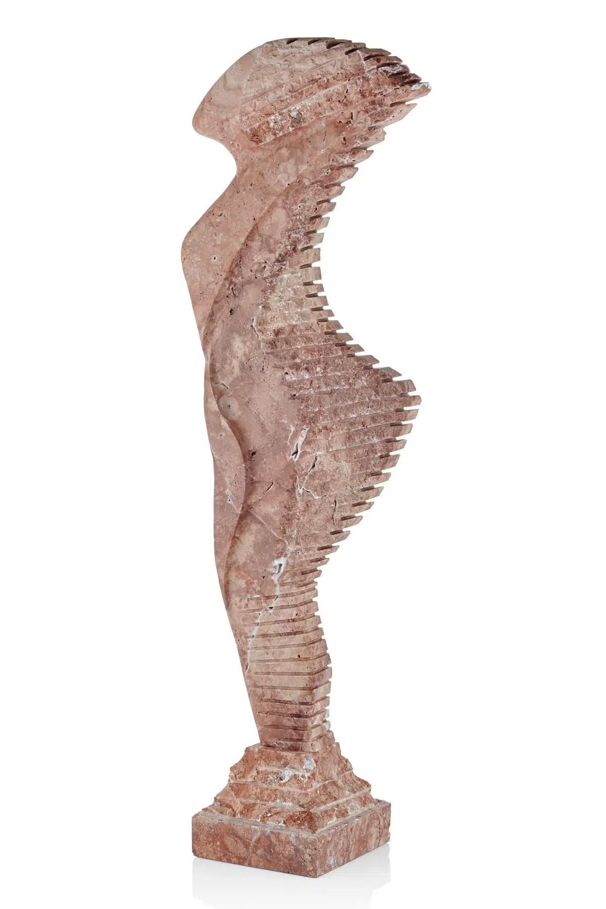Evza Mermer Volto Dautore Kırmızı Traverten Heykel 13*25*70 Cm