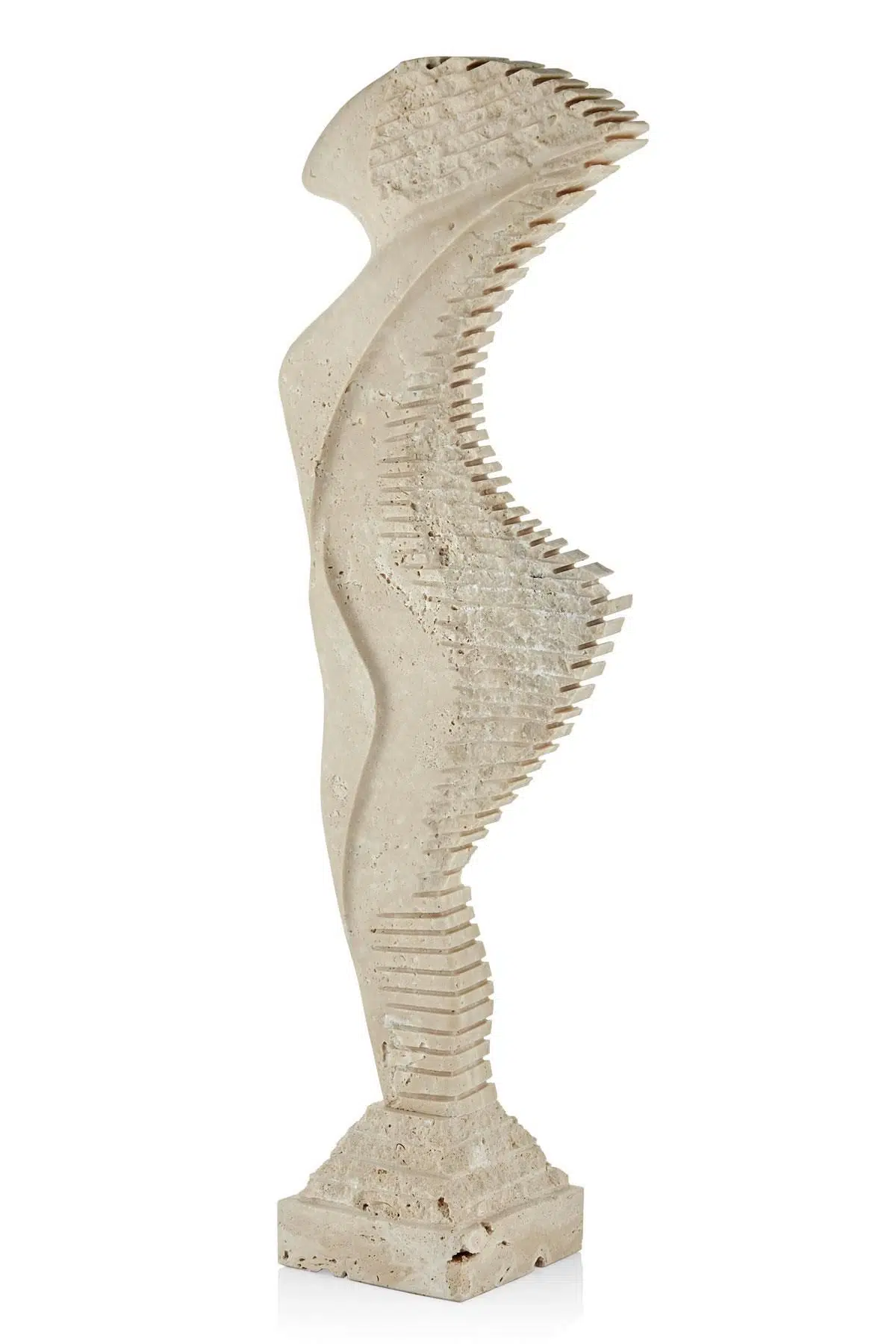 Evza Mermer Volto Dautore Krem Traverten Heykel 13*25*70 Cm