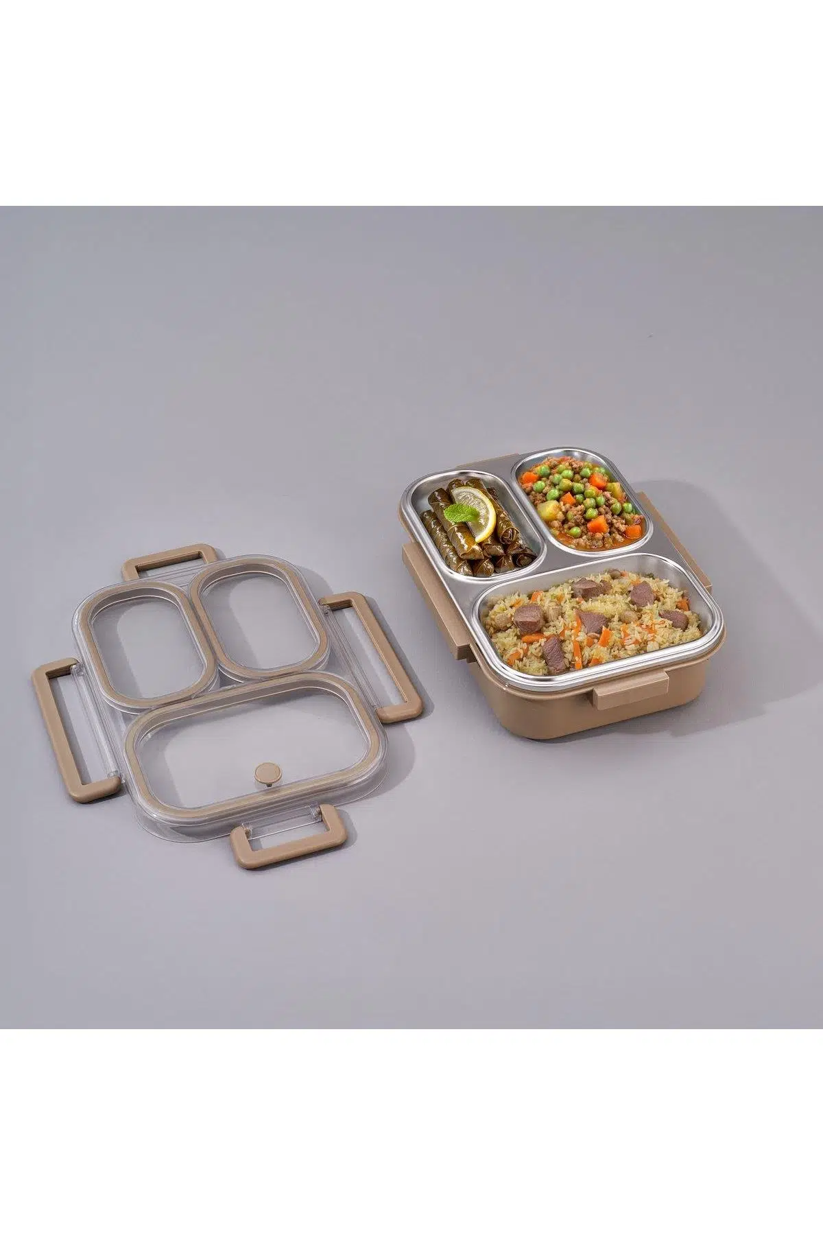 Aryıldız Bento Lunch Box Haki 3 Bölmeli