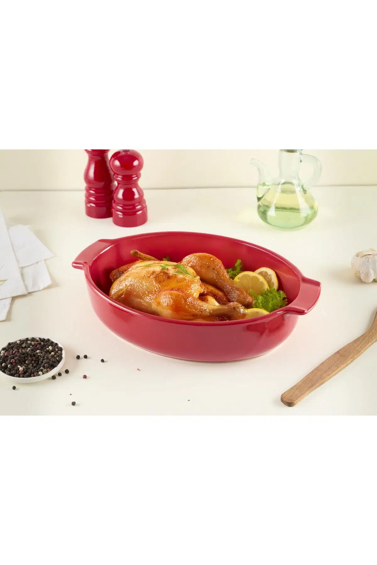 Aryıldız Elissa Fırın Kabı Oval 31cm Kırmızı