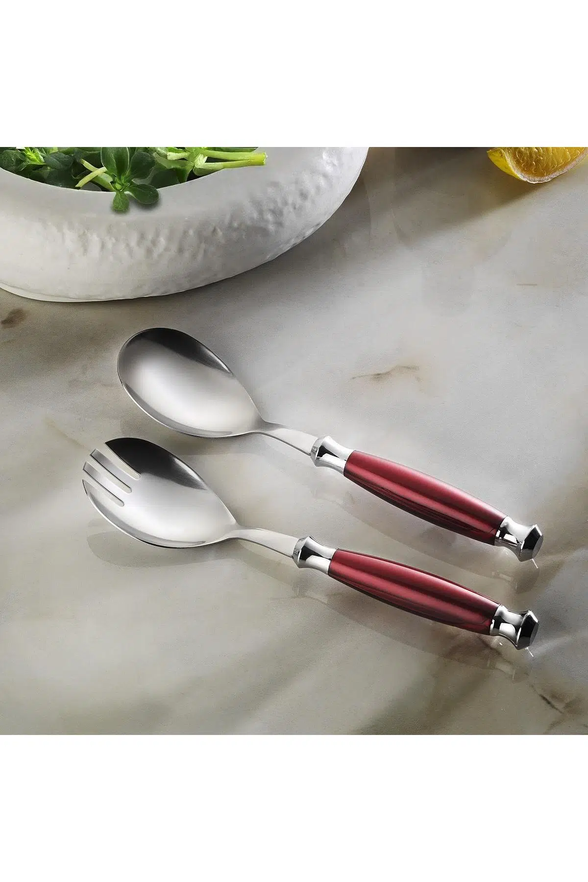 Aryıldız Ravello Salata Servis Seti Burgundy 2 Parça