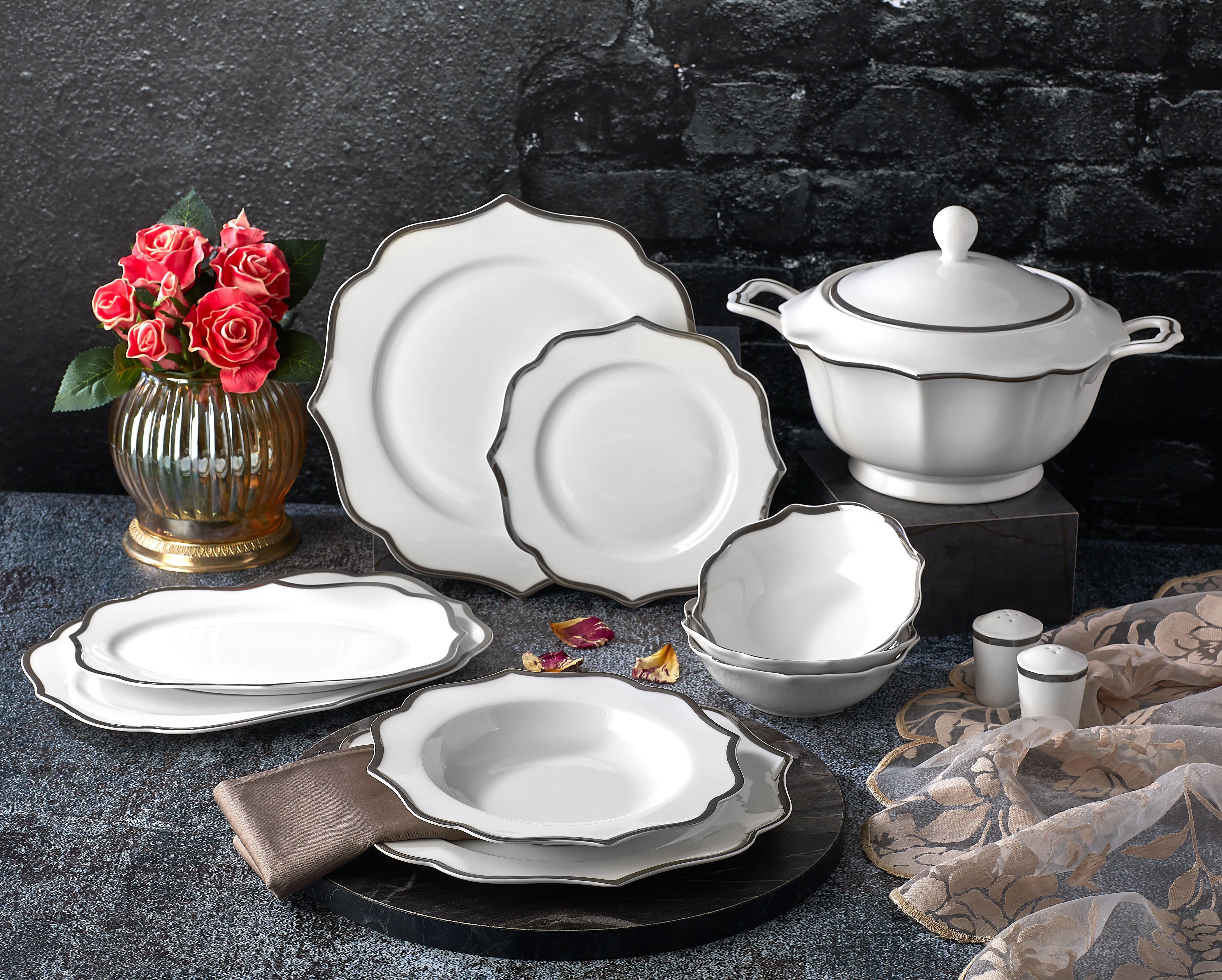 Aryıldız Yemek Tk Prestige Bone Porselen 60 Prç 40016