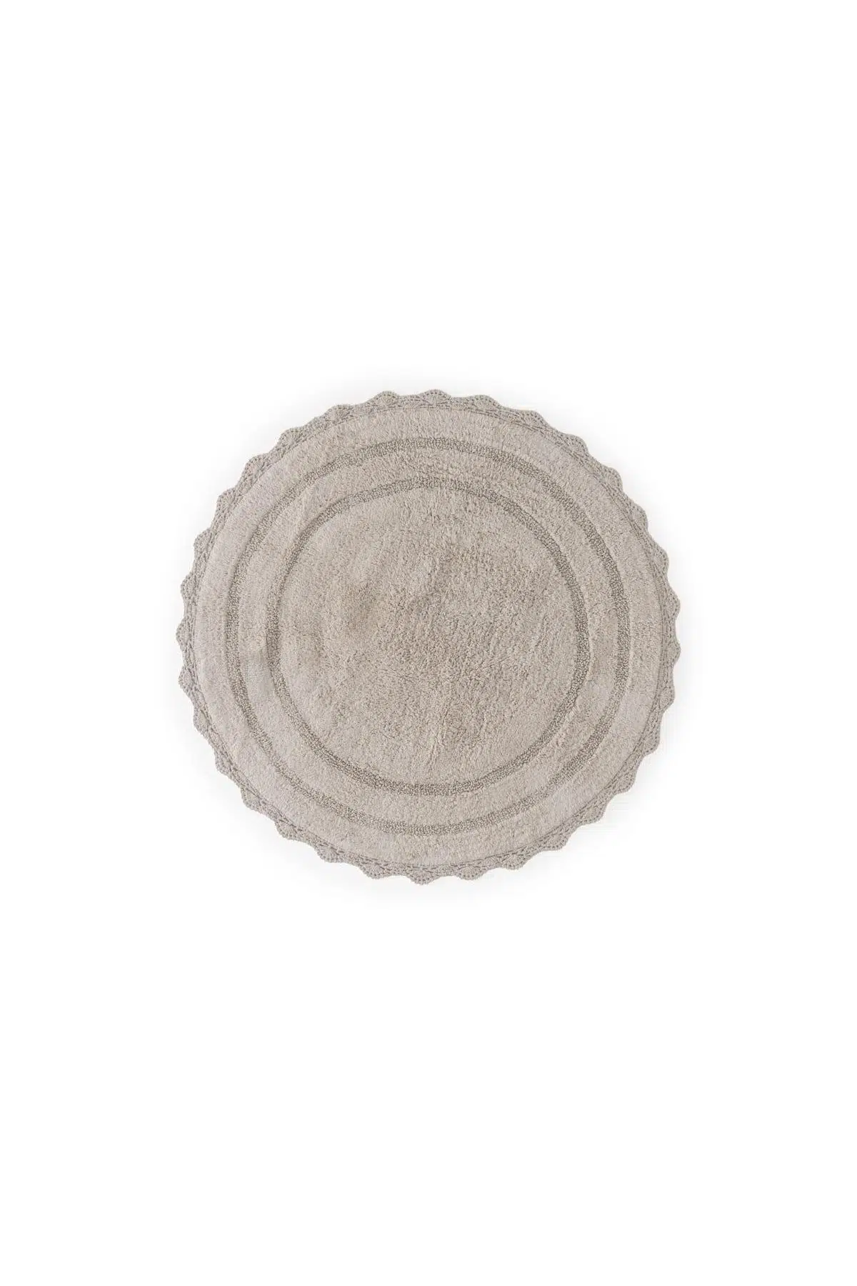 Eloura Anna Yuvarlak Banyo Paspası Bej 95×95 cm %100 Pamuk