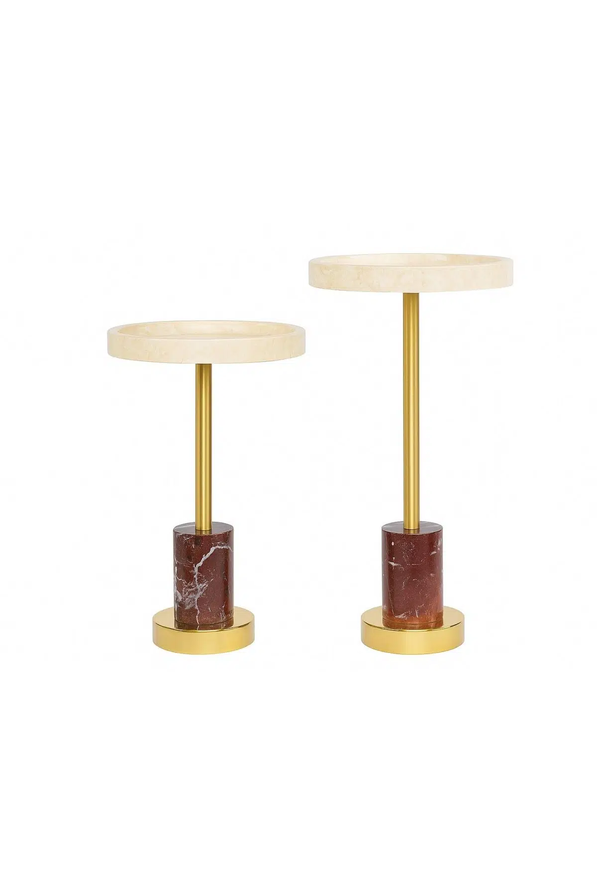 Evza Cortado 2li Sehpa Seti 26*26*70cm - 26*26*63cm