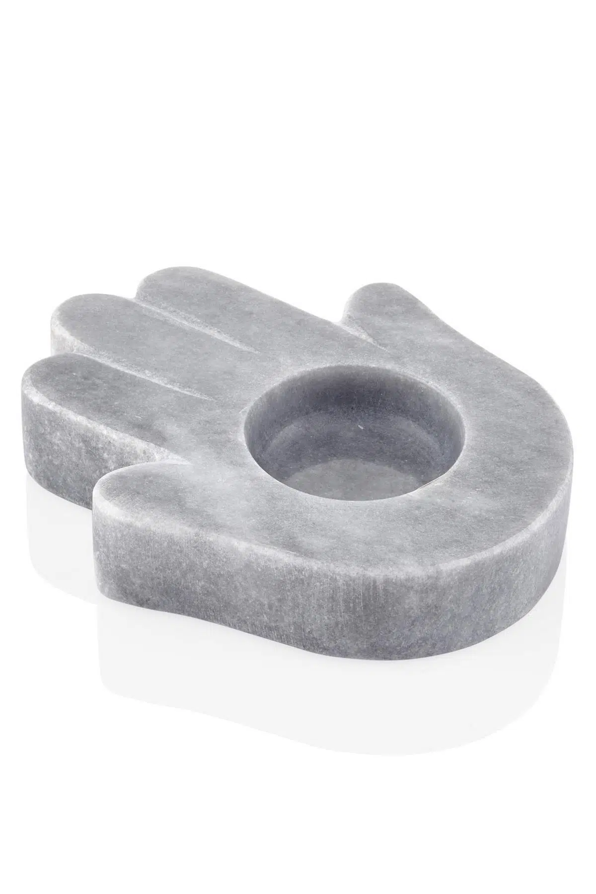 Evza Gri Mermer Dekor Fatmanın Eli Mumluk 15*12*3 Cm
