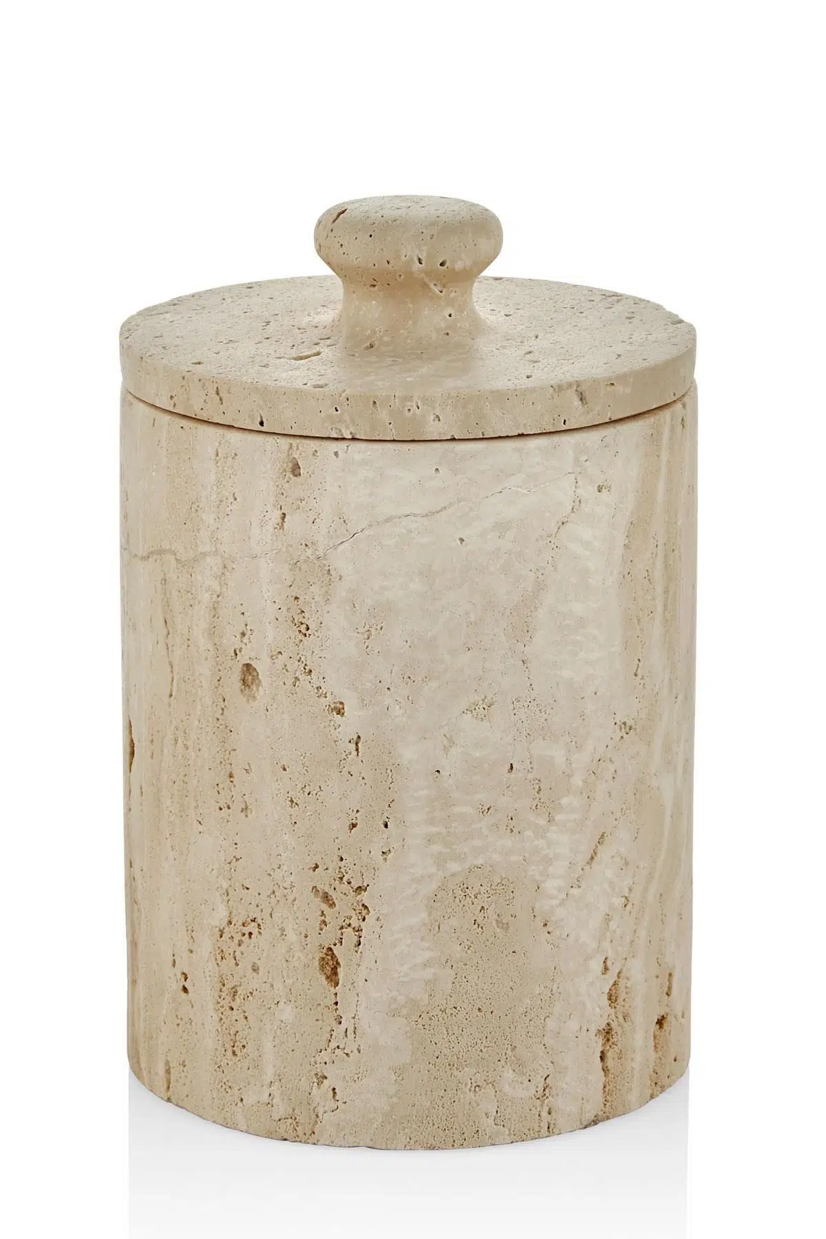 Evza Mermer Çöp Kovası Traverten 15*15*23 Cm