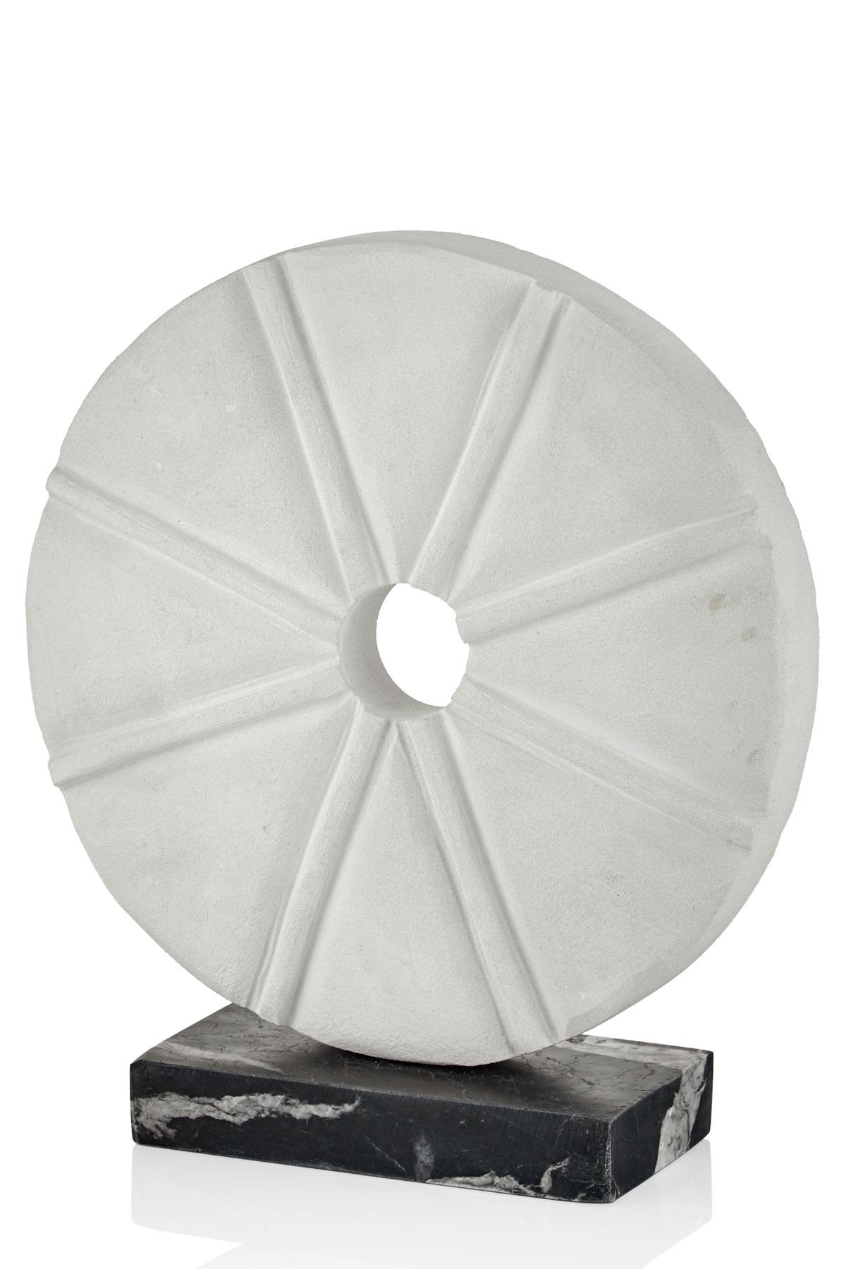 Evza Mermer Disk Verona Model Büyük Beyaz