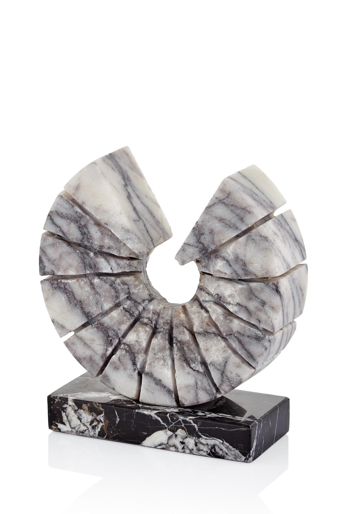 Evza Mermer Kaideli Disk Patlatma Dekor Leylak 8x20x21 Cm