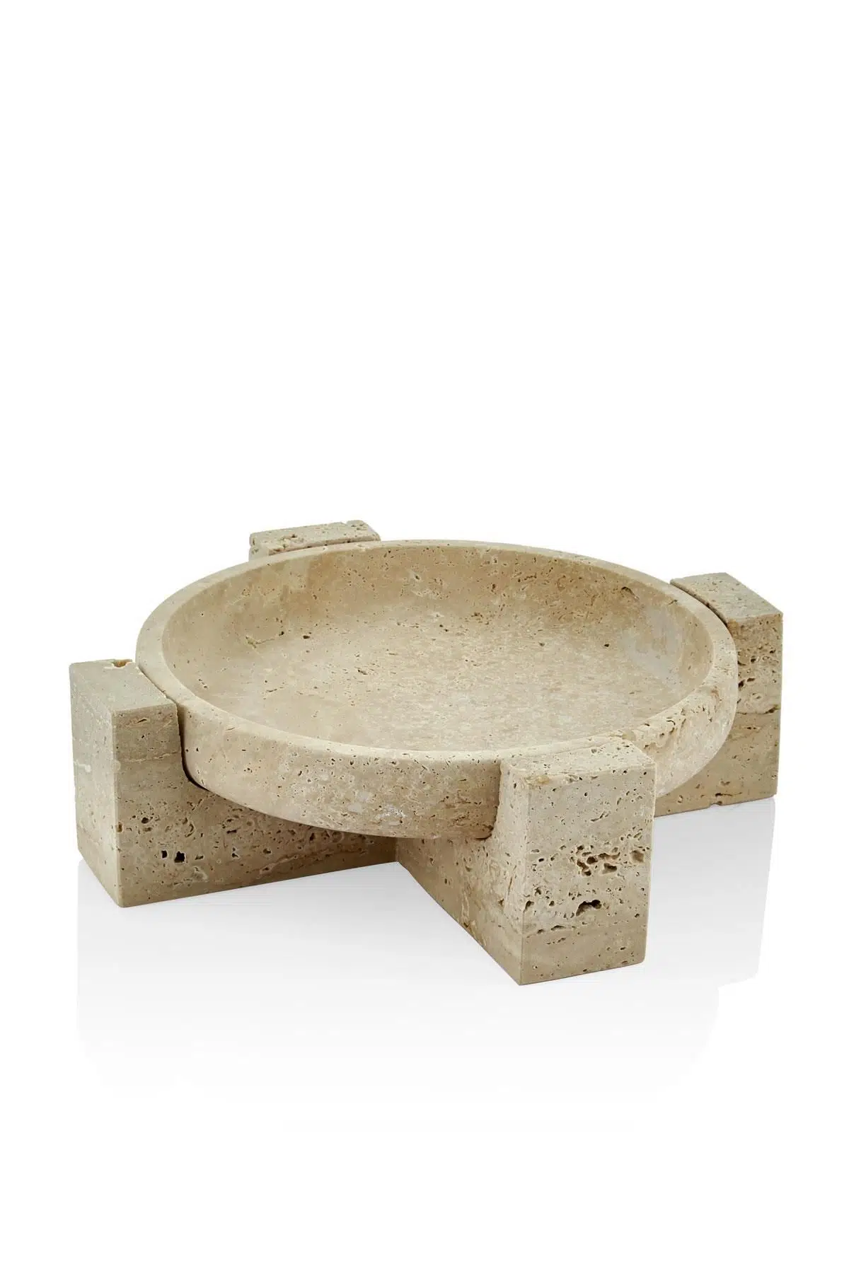 EVZA MERMER TRAVERTEN KAİDELİ SUNUM TABAĞI 30*30*10 CM