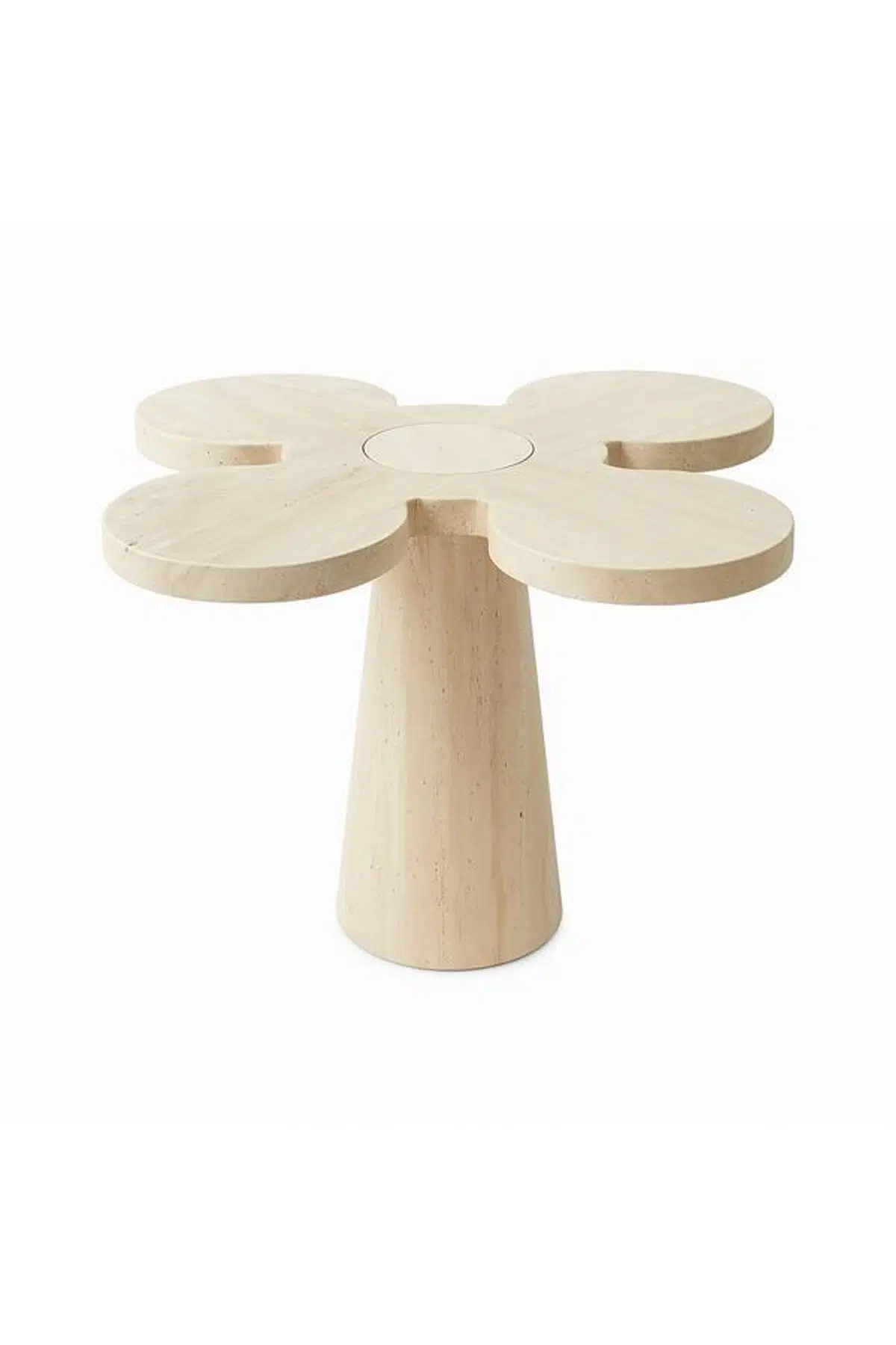 Evza Mermer Traverten Sehpa 60 Cm