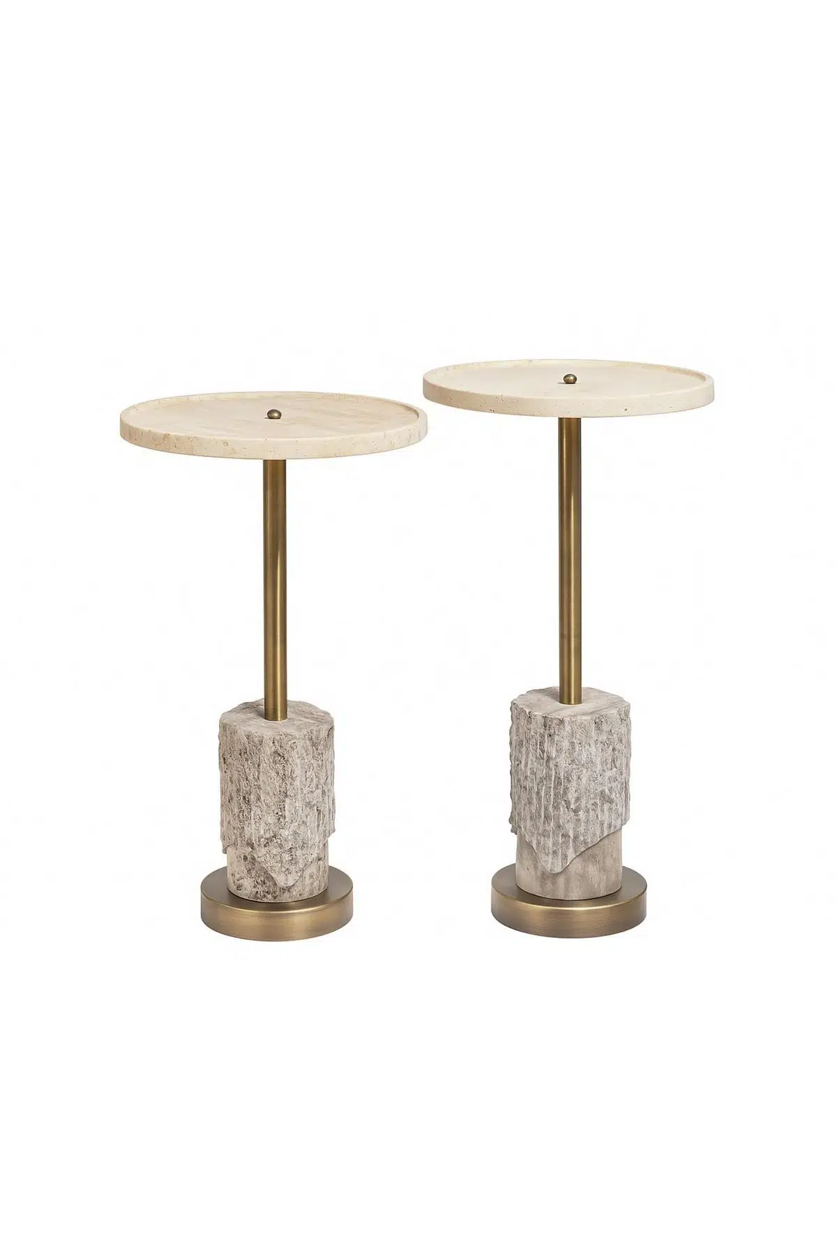 Evza Stone 2li Sehpa Seti 75 cm - 80 cm