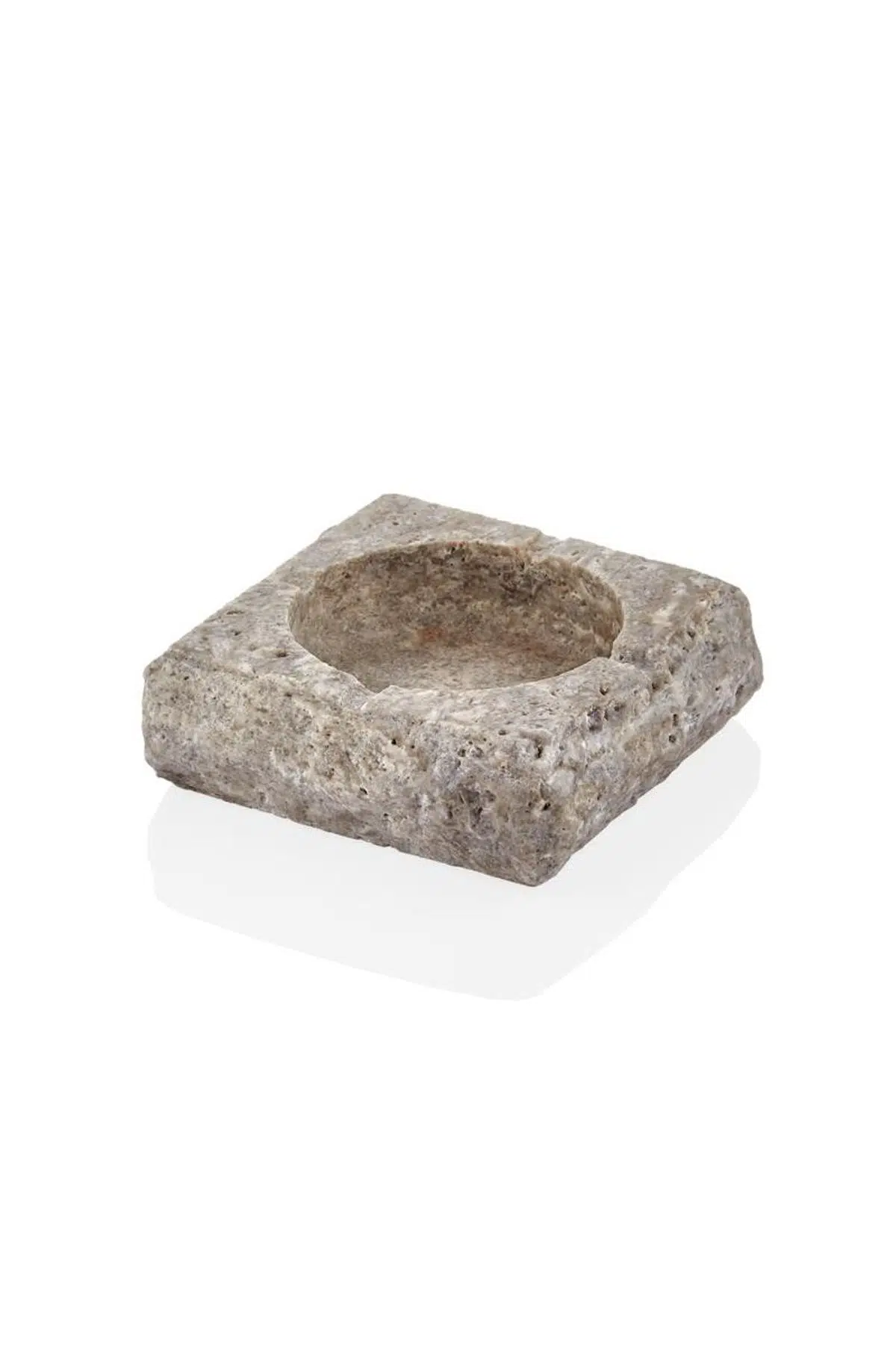 Evza Traverten Kare Küllük Gri 13*13*5 Cm