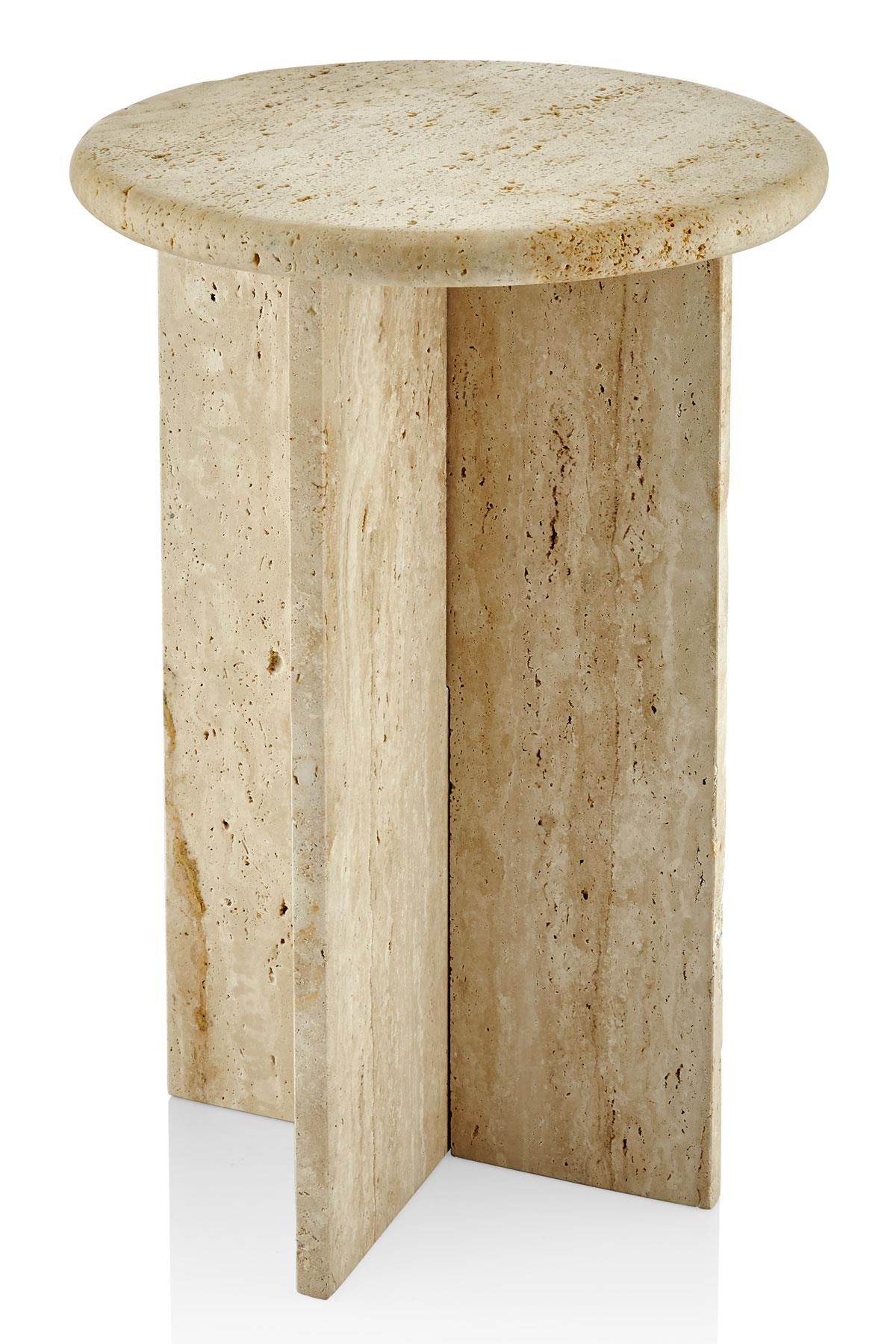 Evza Traverten Sehpa 40*40*60 Cm