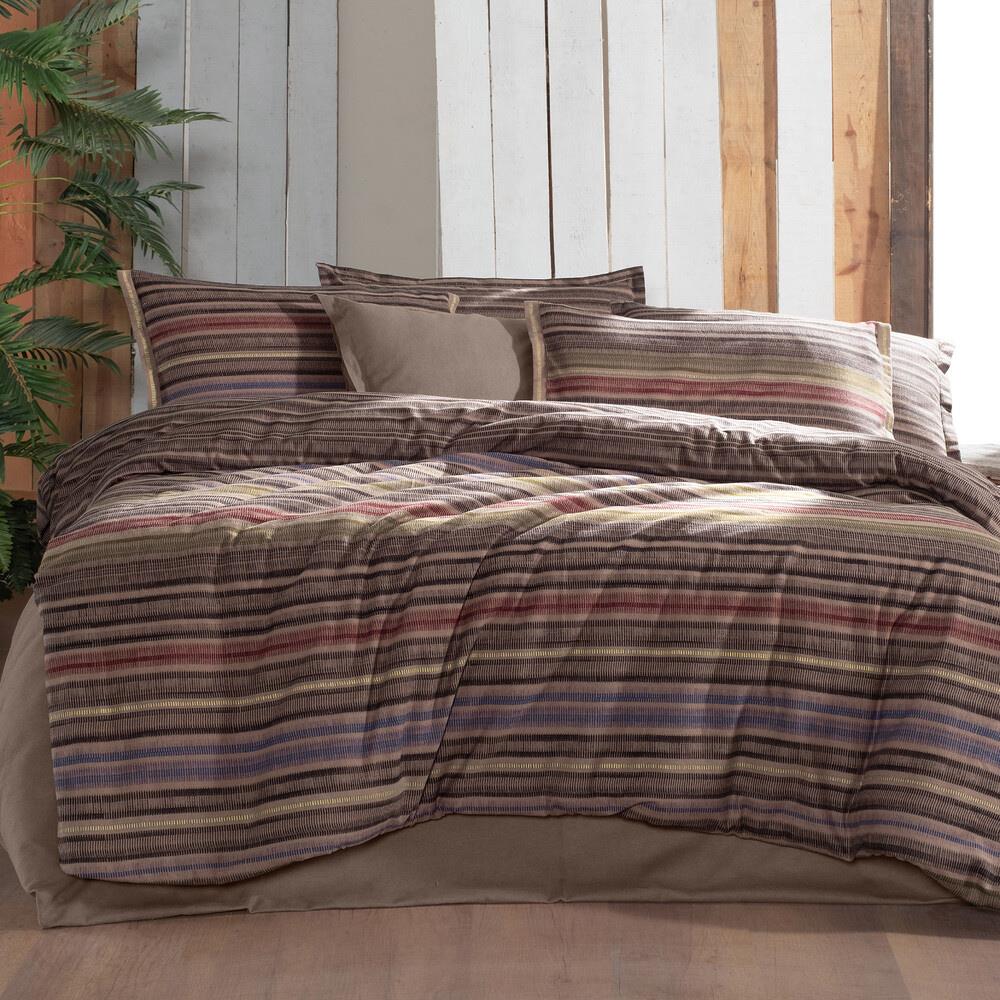 Fauna Tek Kişilik %100 Pamuk Flanel (Pazen) Nevresim Takımı Kahve