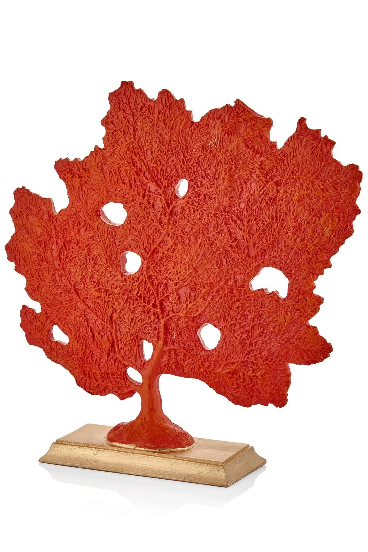 Kırmızı Damarlı Kaideli Mercan Biblo 10*40*40 Cm