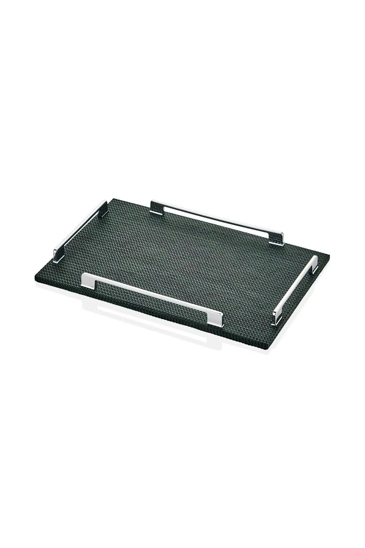 Luxe Faux Dikdörtgen Vegan Deri Tepsi Yeşil 25*38*3,5 Cm