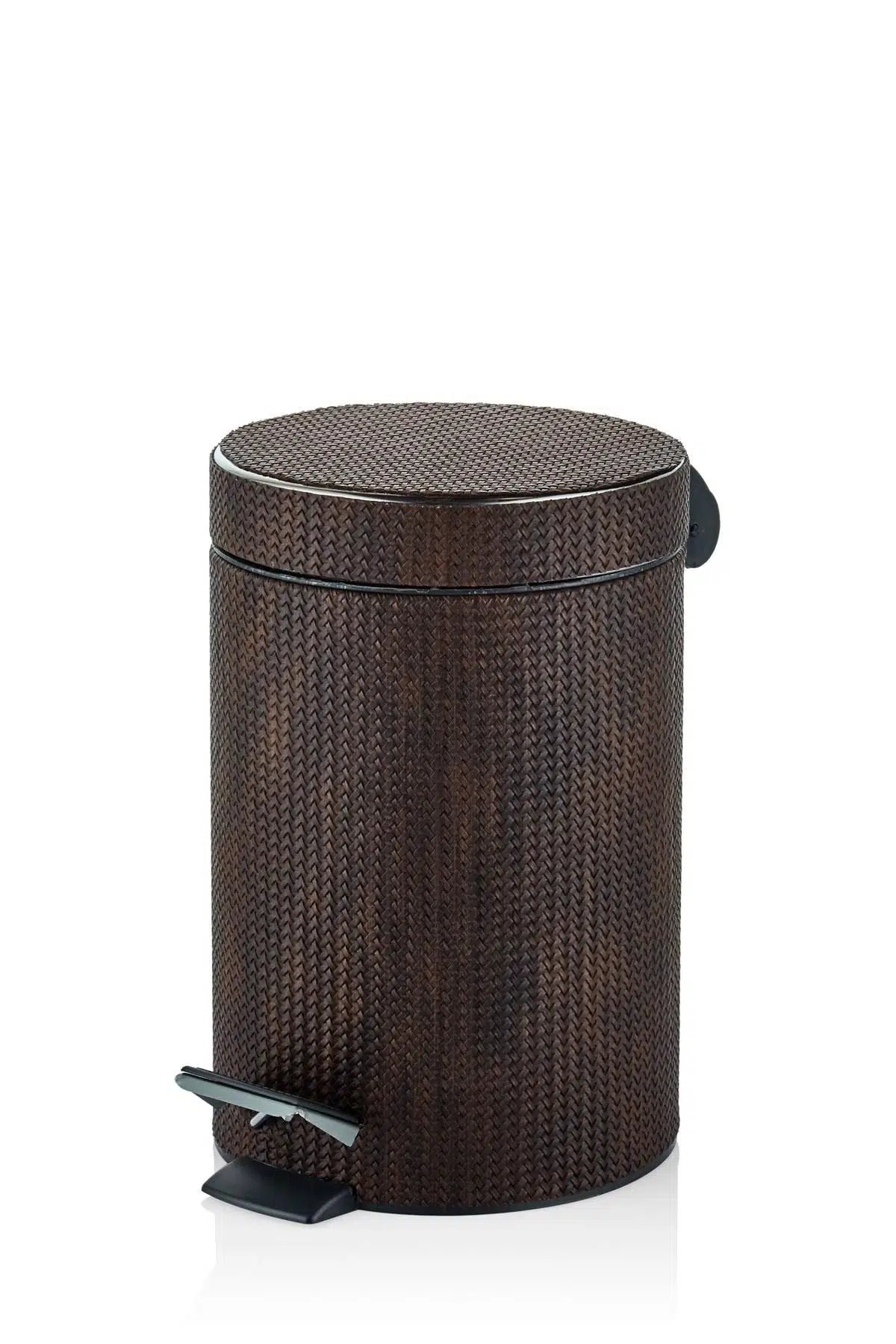 Luxe Faux Vegan Deri 5 Lt Çöp Kovası Kahve 25*18*27 Cm