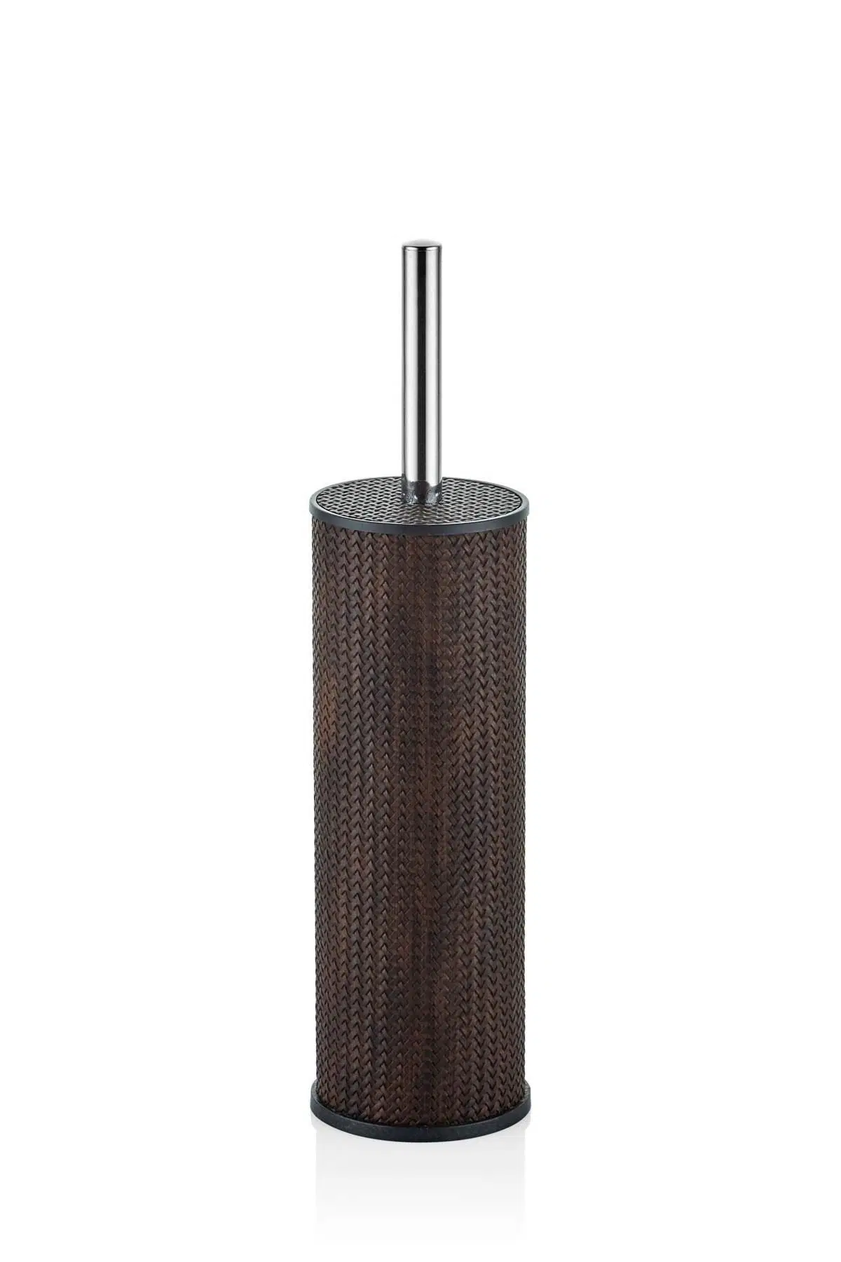Luxe Faux Vegan Deri Tuvalet Fırçası Kahve 8*8*35 Cm