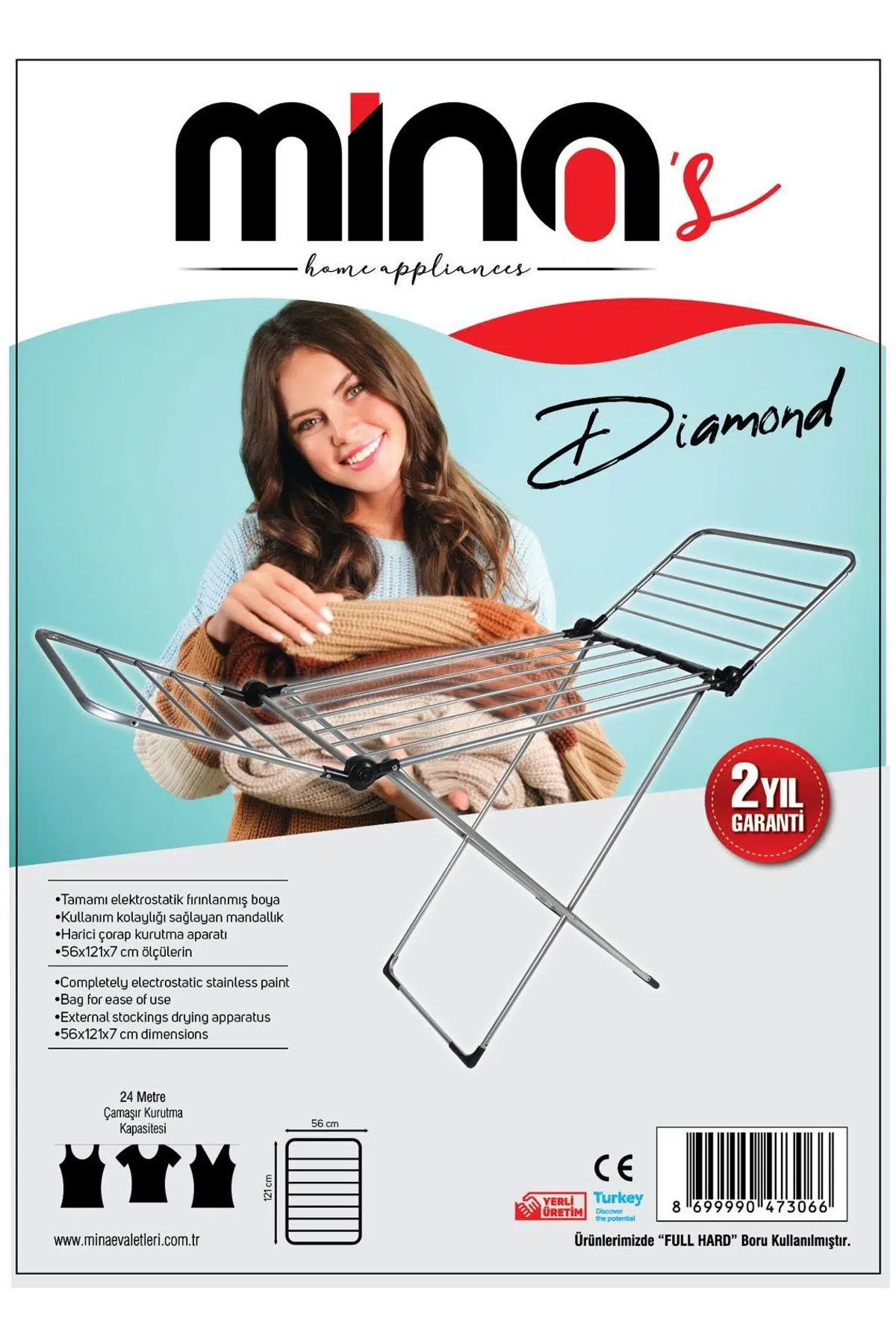 Mina Diamond Kanatlı Çamaşır Kurutma Askılığı