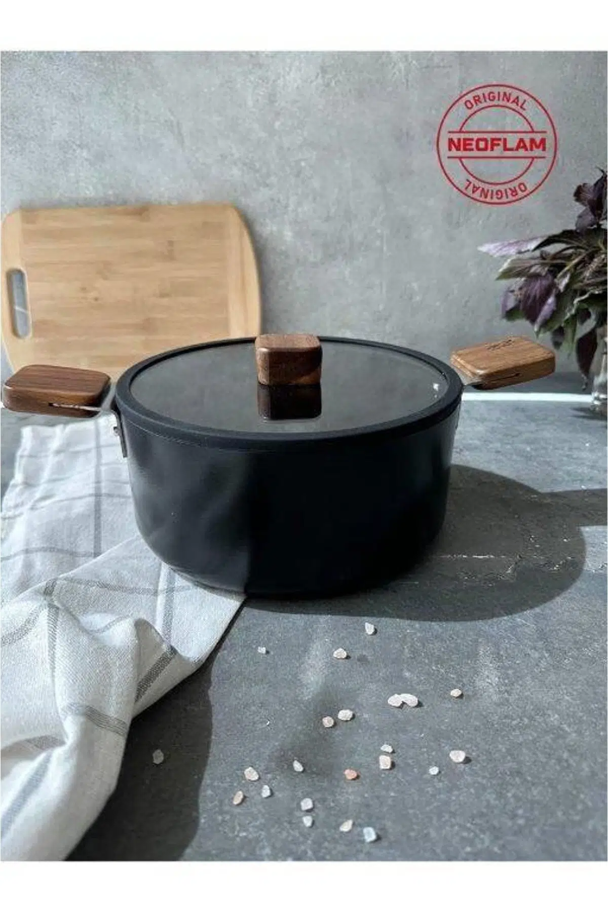Neoflam Bıen Alüminyum Döküm Tencere 20 Cm Siyah