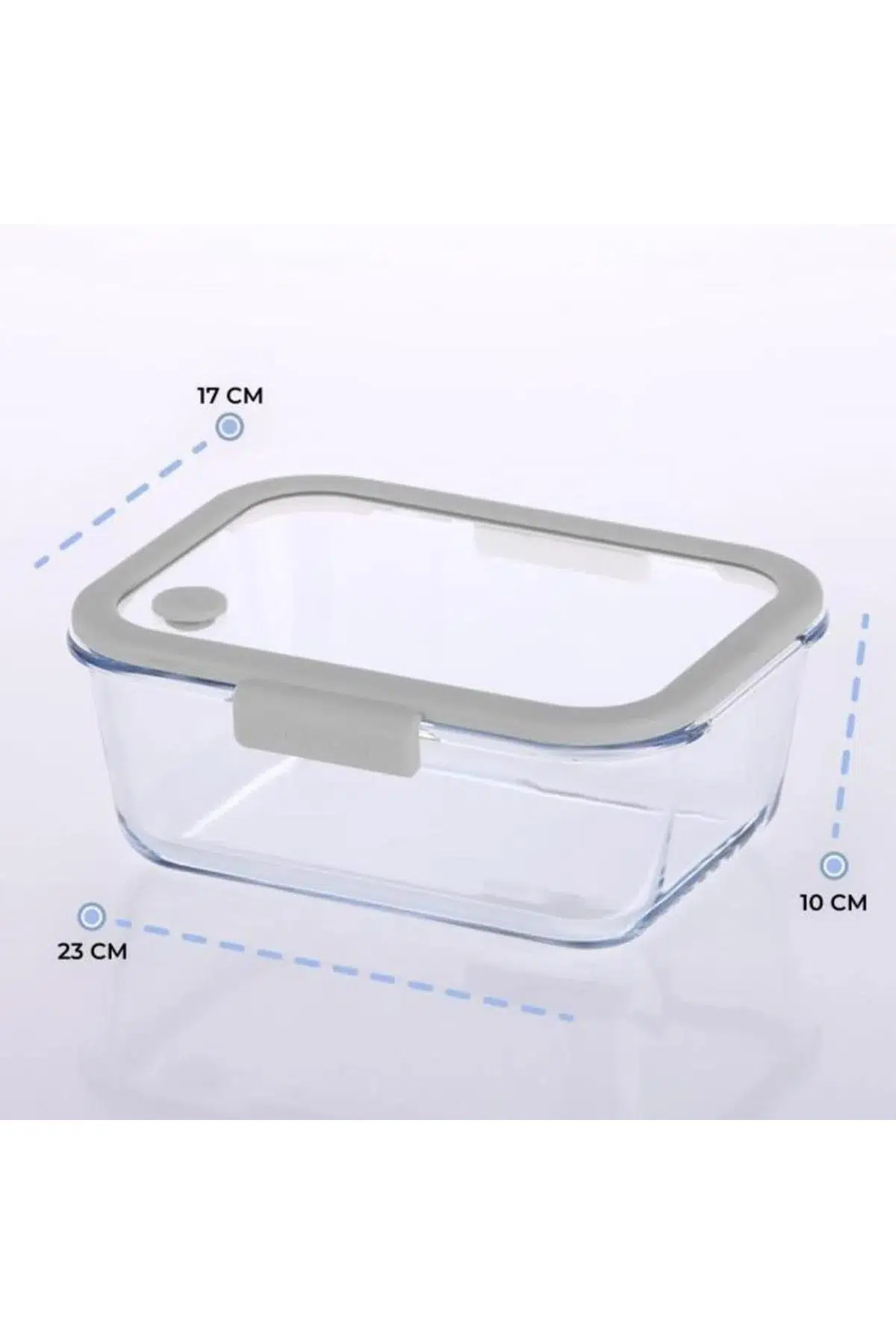 Neoflam Fika Glace Vakumlu Cam Saklama Kabı 1200Ml Gri