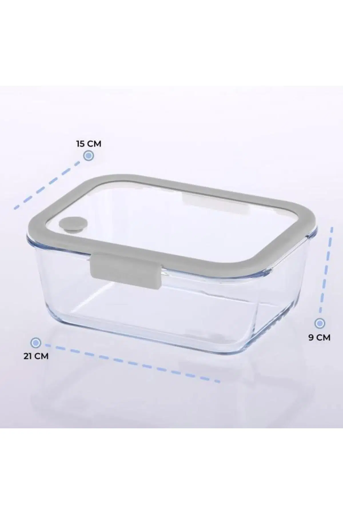 Neoflam Fika Glace Vakumlu Cam Saklama Kabı 1900Ml Gri
