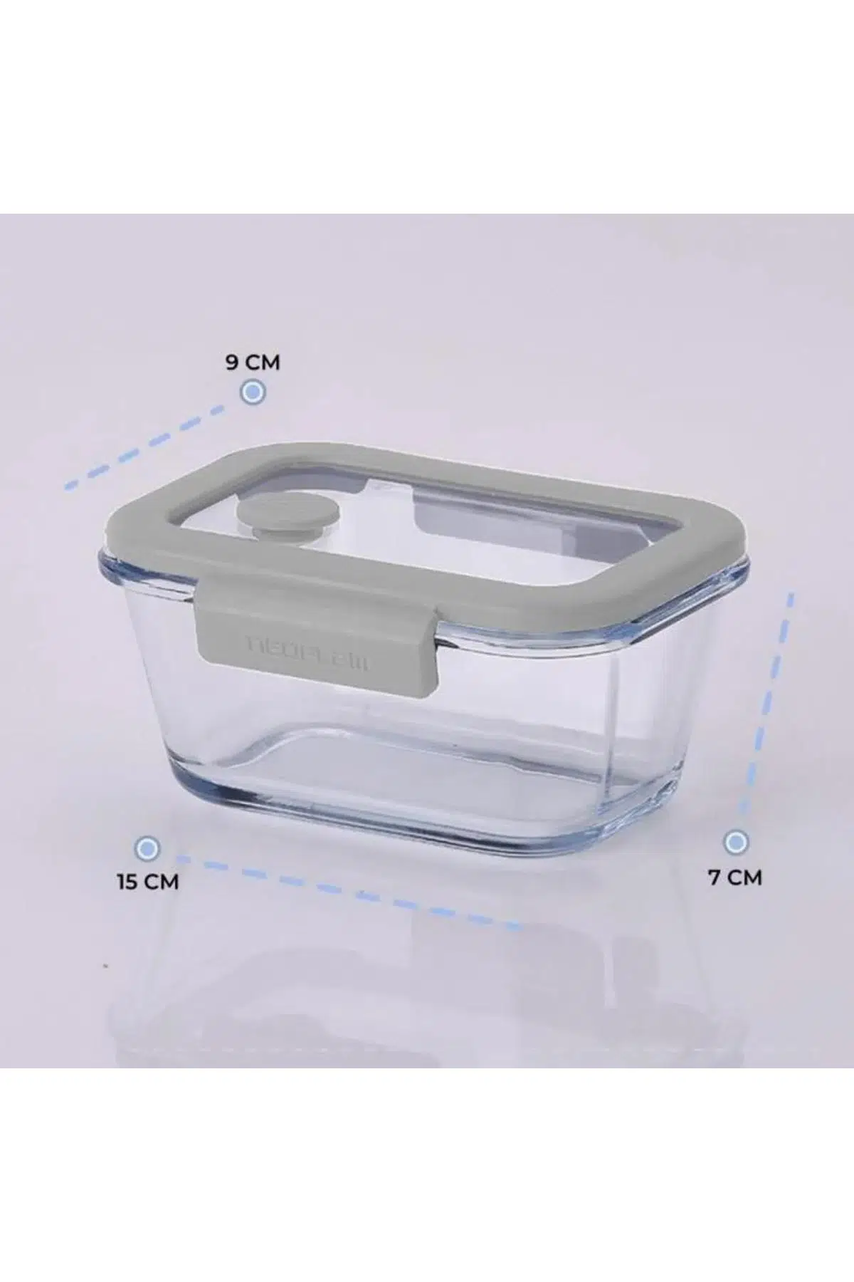 Neoflam Fika Glace Vakumlu Cam Saklama Kabı 460Ml Gri