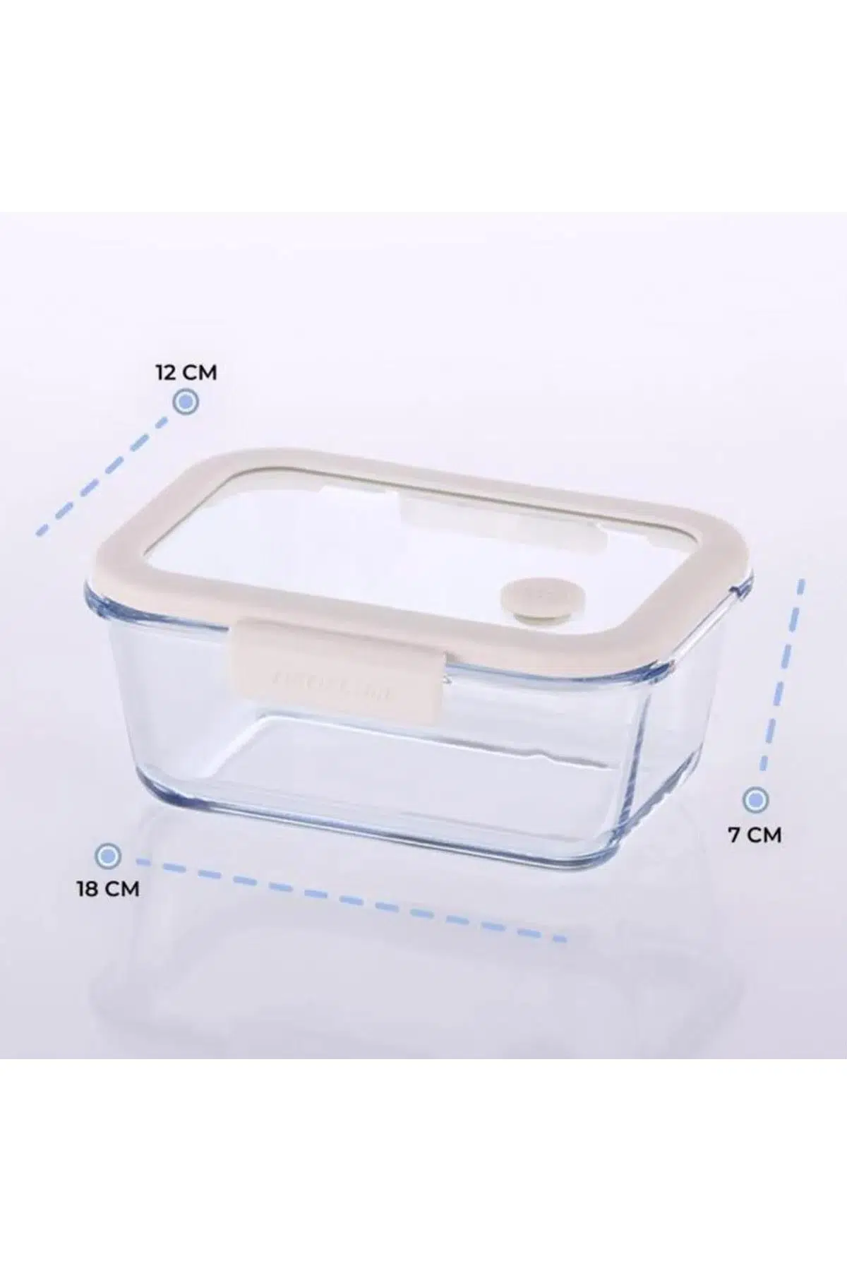 Neoflam Fika Glace Vakumlu Cam Saklama Kabı 800Ml Bej